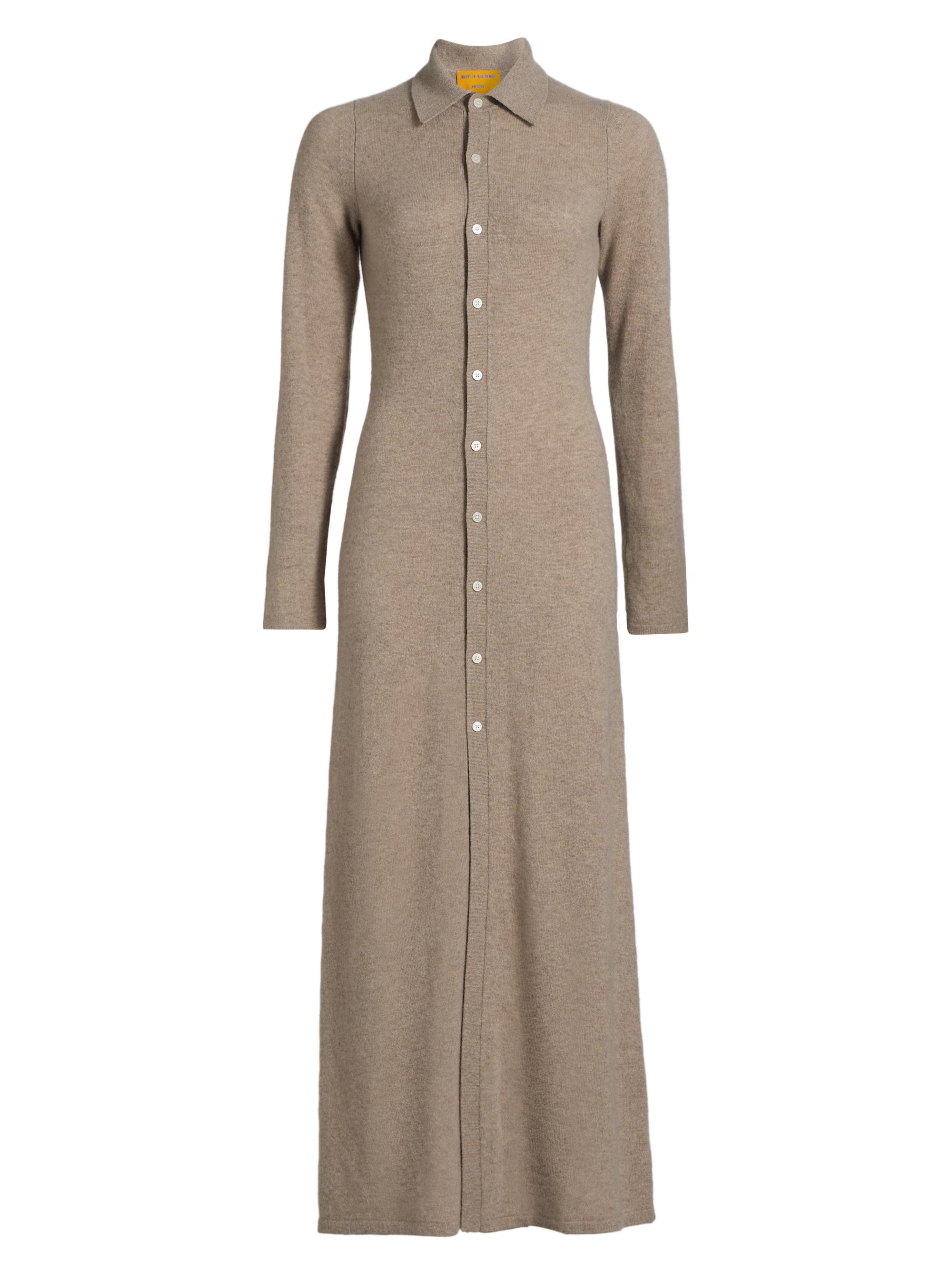 Guest in Residence Women's Showtime Cashmere Maxi Shirtdress - Taupe