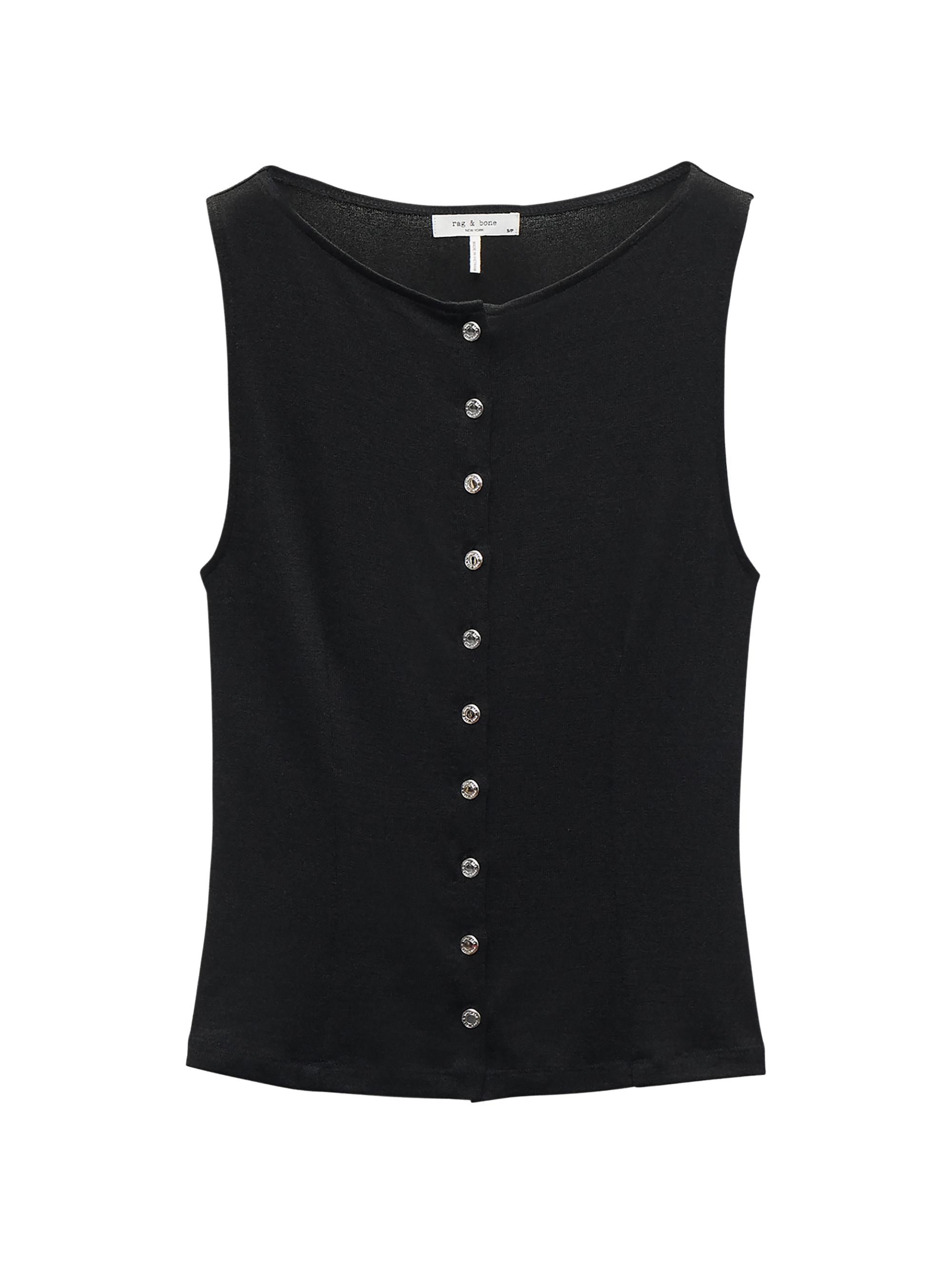 rag & bone Women's The Knit Boatneck Tank - Black