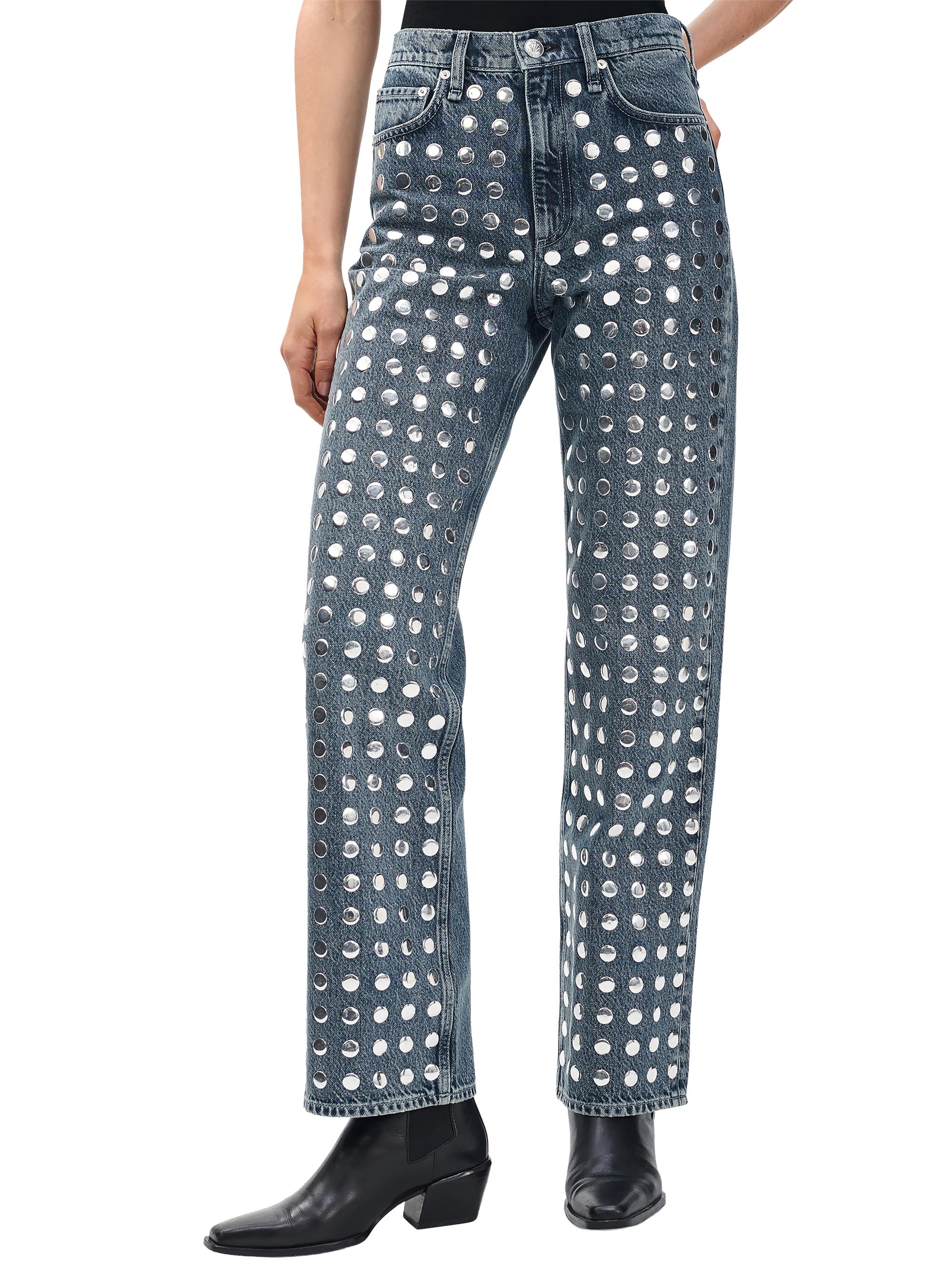 Shea Embellished High-Rise Straight-Leg Jeans