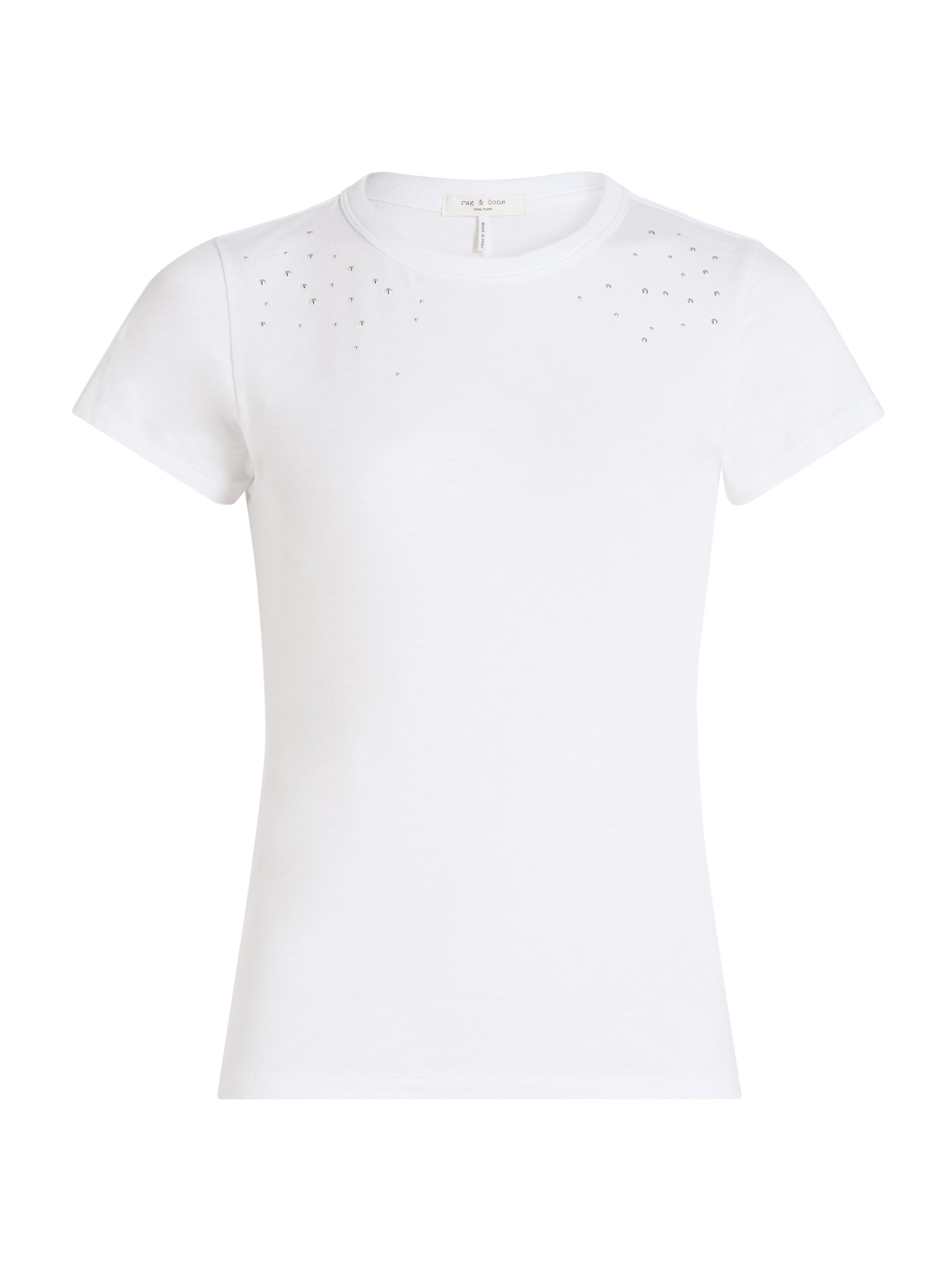 rag & bone Women's Studded Ombré Cotton T-Shirt - White