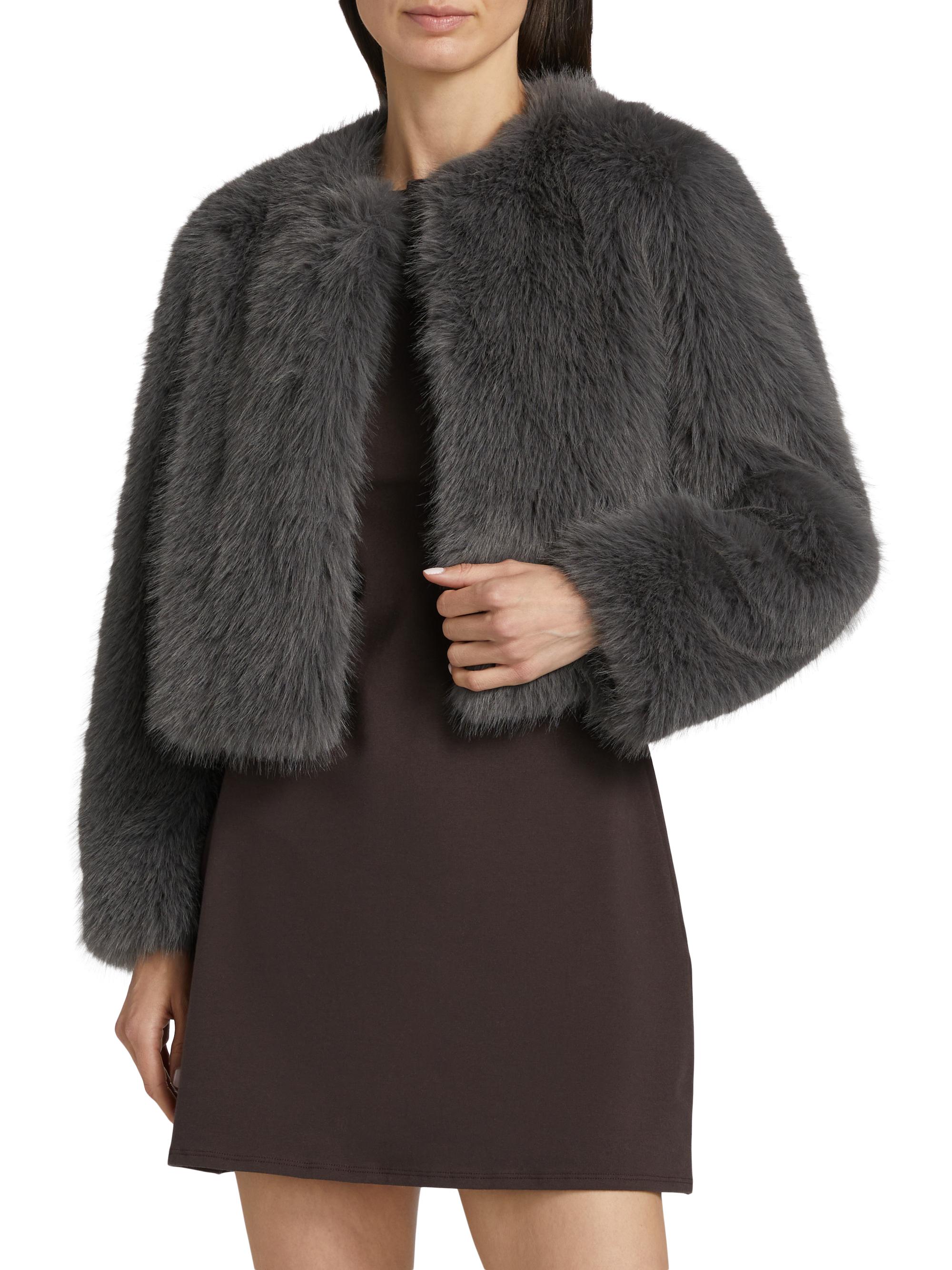 Misa Los Angeles Jordyn Faux Fur Crop Jacket | Saks Fifth Avenue