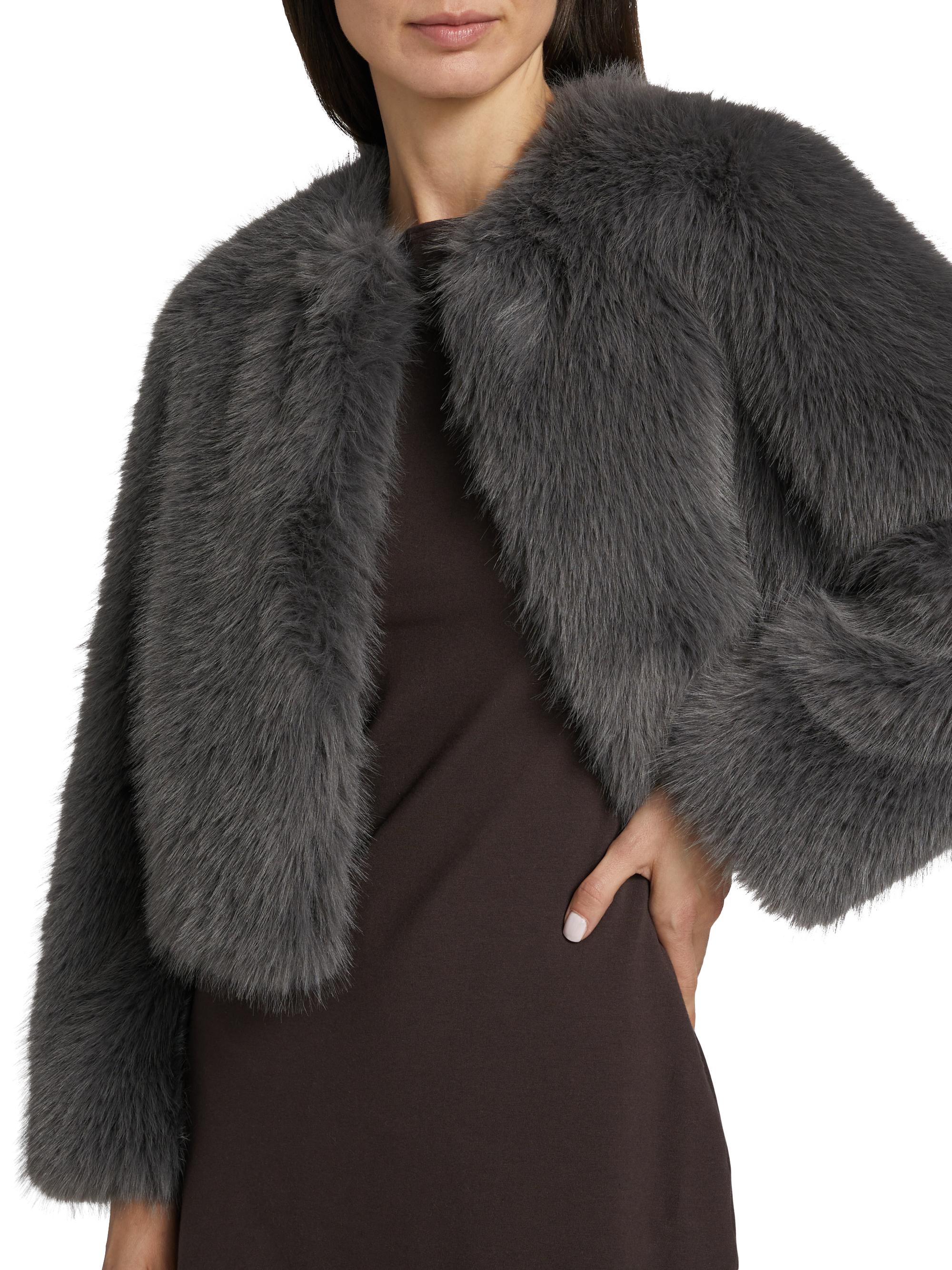 Misa Los Angeles Jordyn Faux Fur Crop Jacket | Saks Fifth Avenue