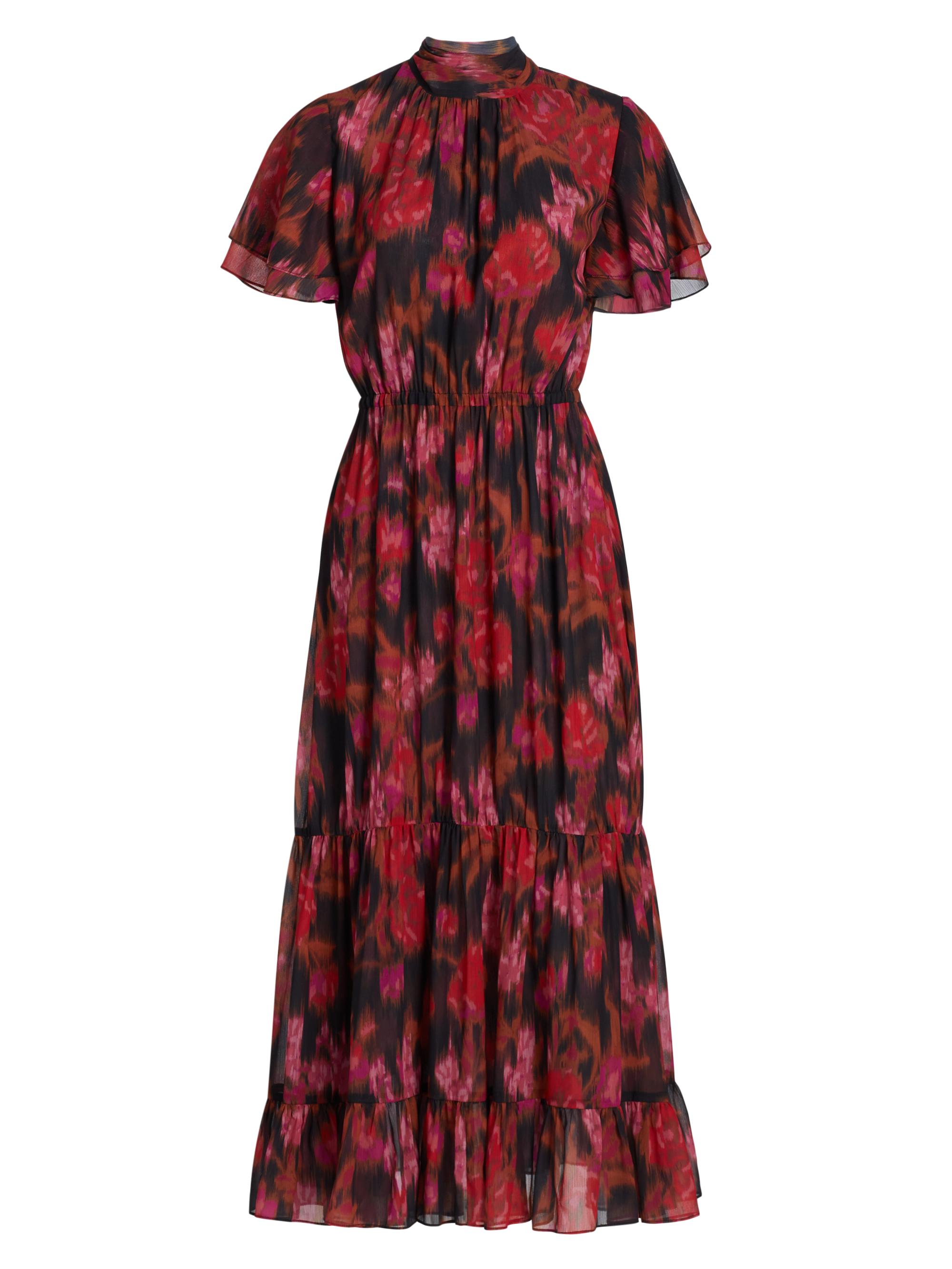 Misa Los Angeles Women's Safiya Blurred Floral Ruffle Midi-Dress - Blur Floral