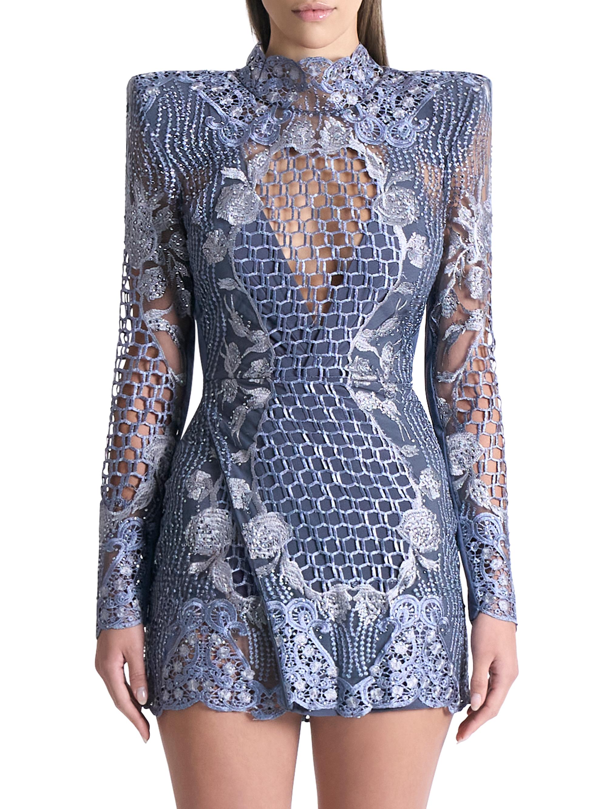 Zhivago Echo Crystal-Embellished Lace Minidress | Saks Fifth Avenue