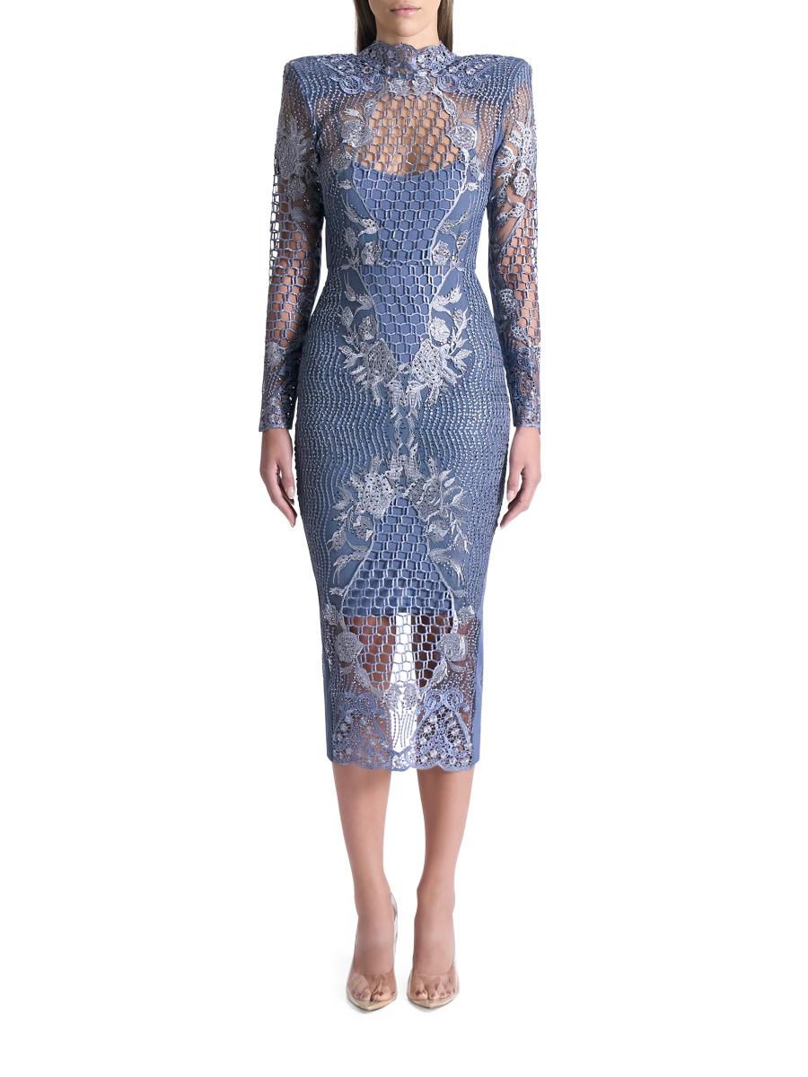 Zhivago Echo Crystal-Embellished Lace Midi-Dress | Saks Fifth Avenue