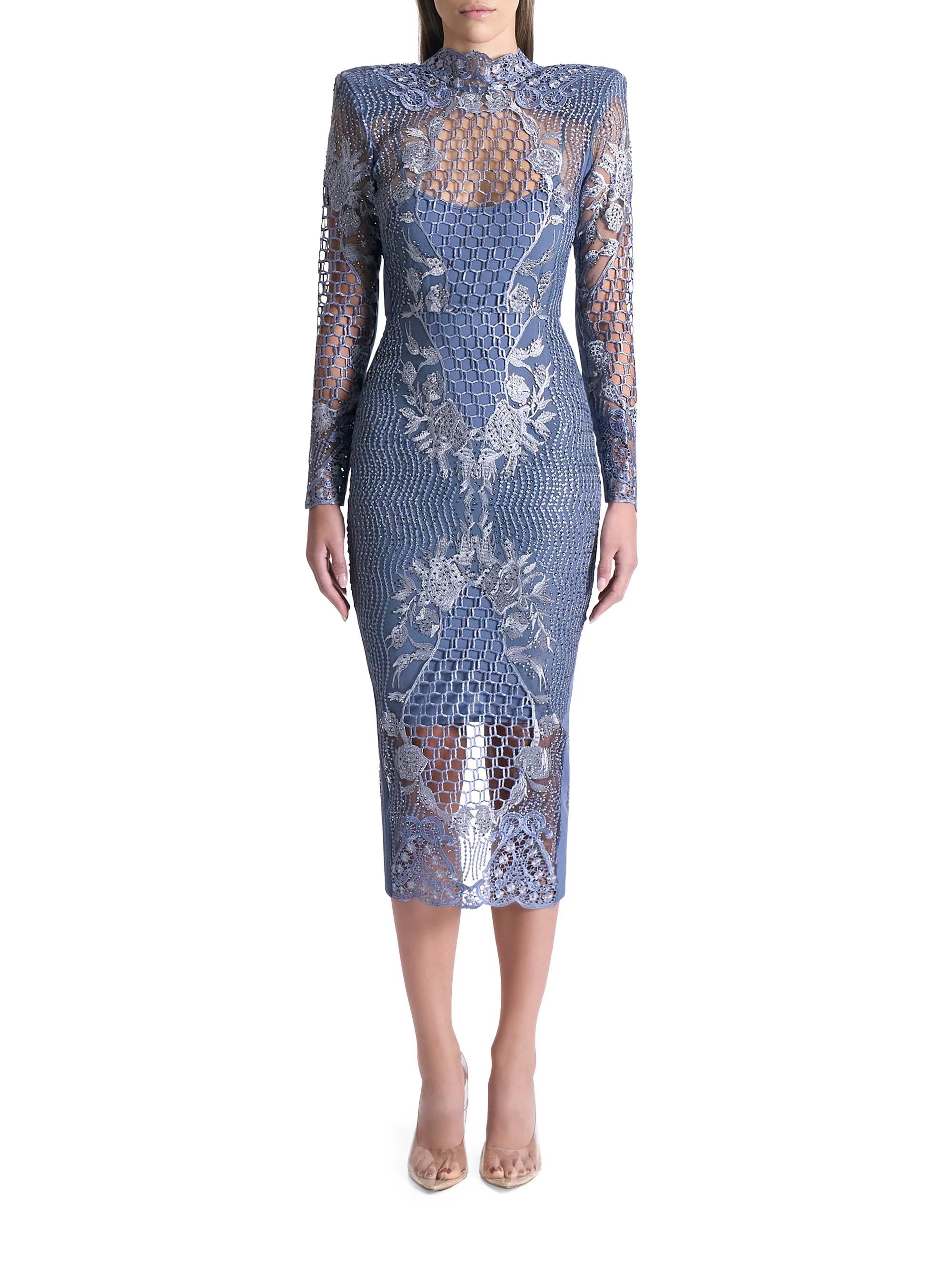 Zhivago Echo Crystal-Embellished Lace Midi-Dress | Saks Fifth Avenue