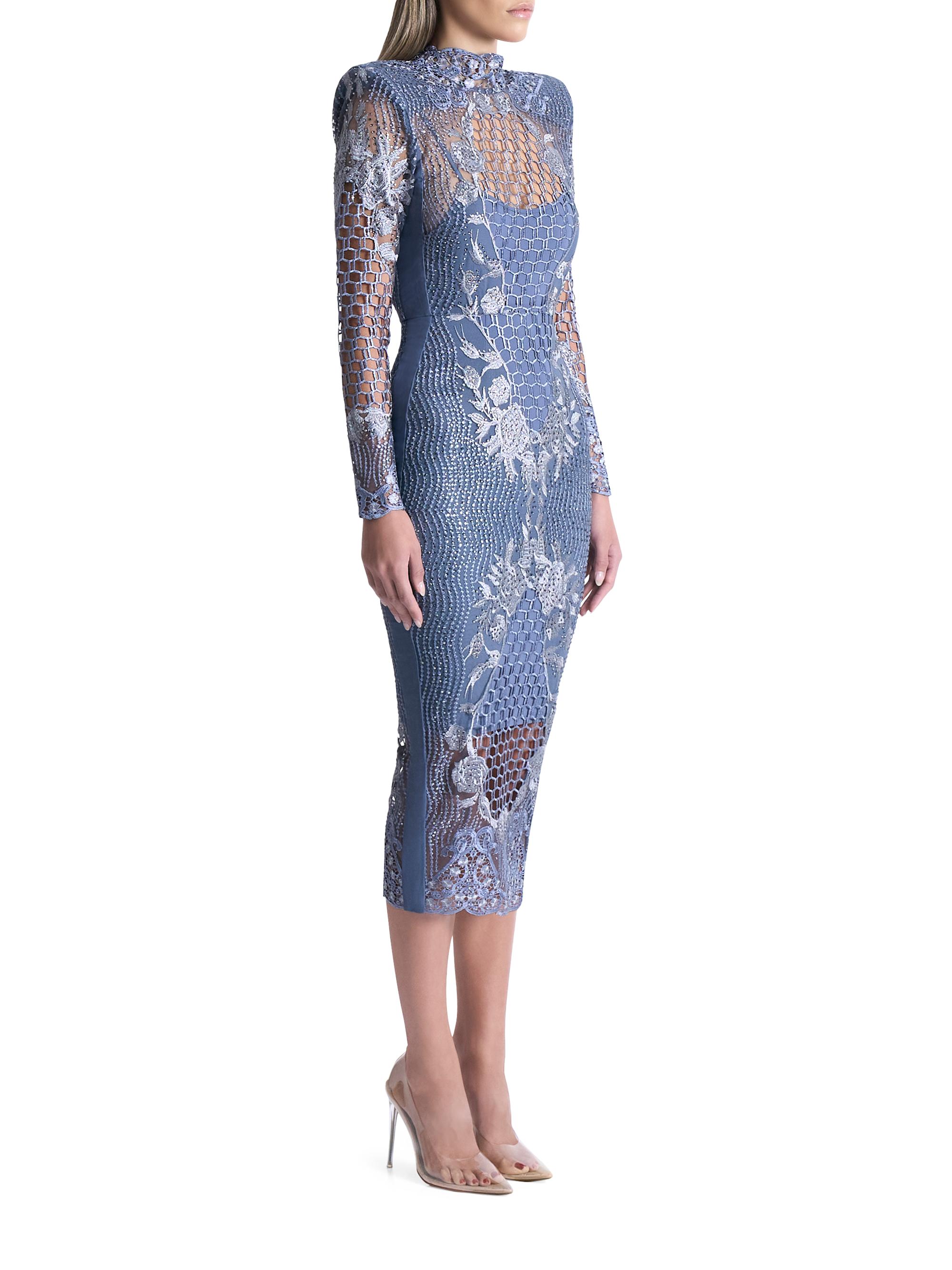 Zhivago Echo Crystal-Embellished Lace Midi-Dress | Saks Fifth Avenue