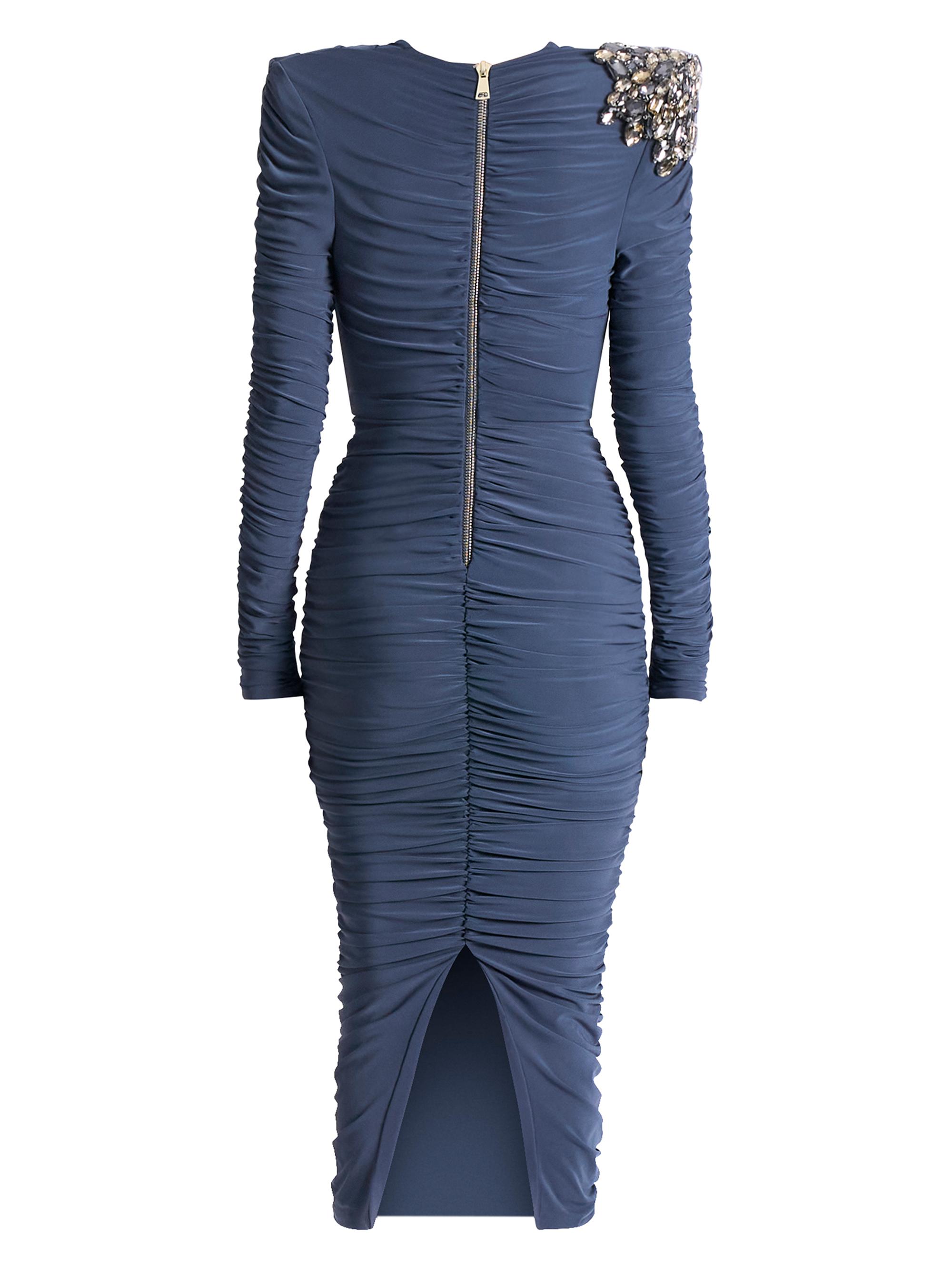 Zhivago Women's Lustris Crystal-Embellished Jersey Body-Con Midi-Dress - Grey | Thumbnail 2