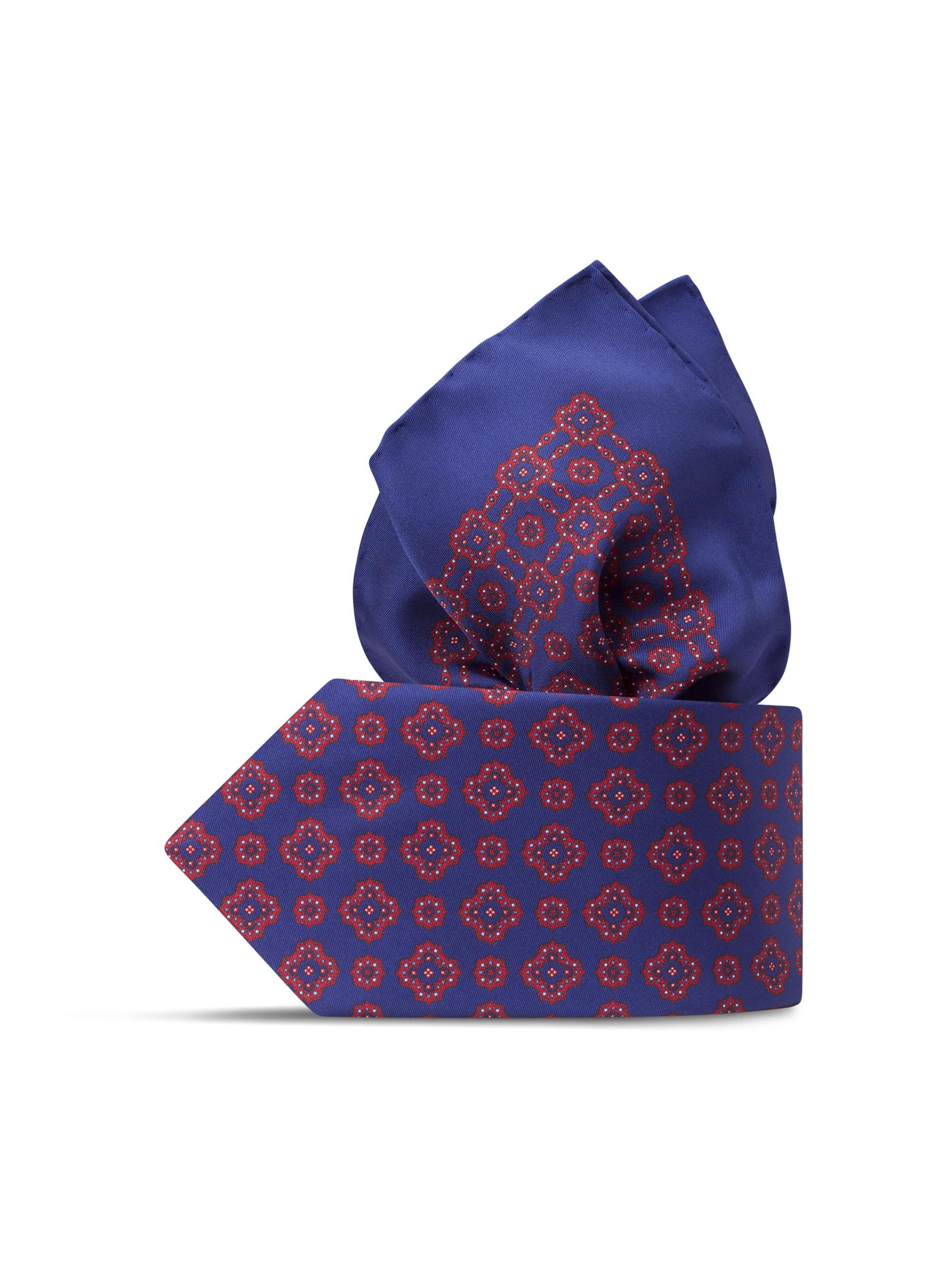 Stefano Ricci Men's Luxury Printed Silk Tie Set - Dark Blue | Thumbnail 4