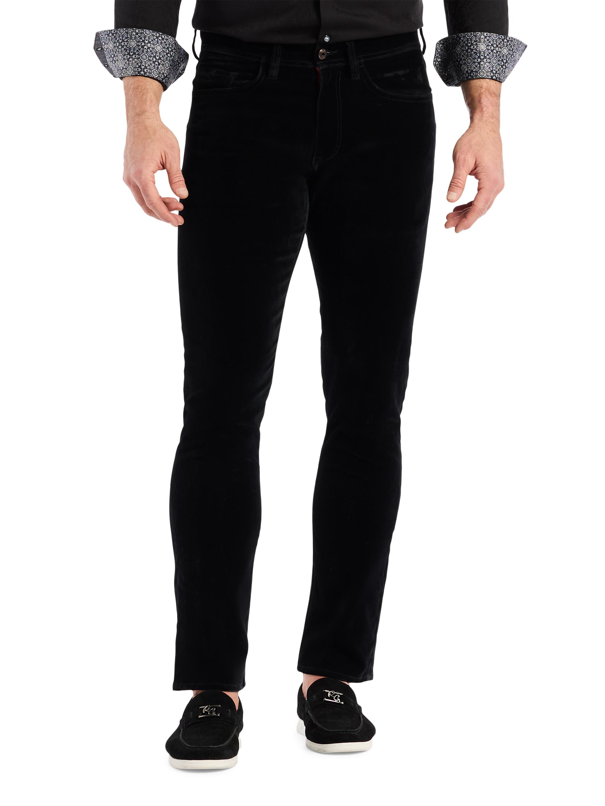 Robert Graham Men's Celestial Velvet Slim-Fit Pants - Black