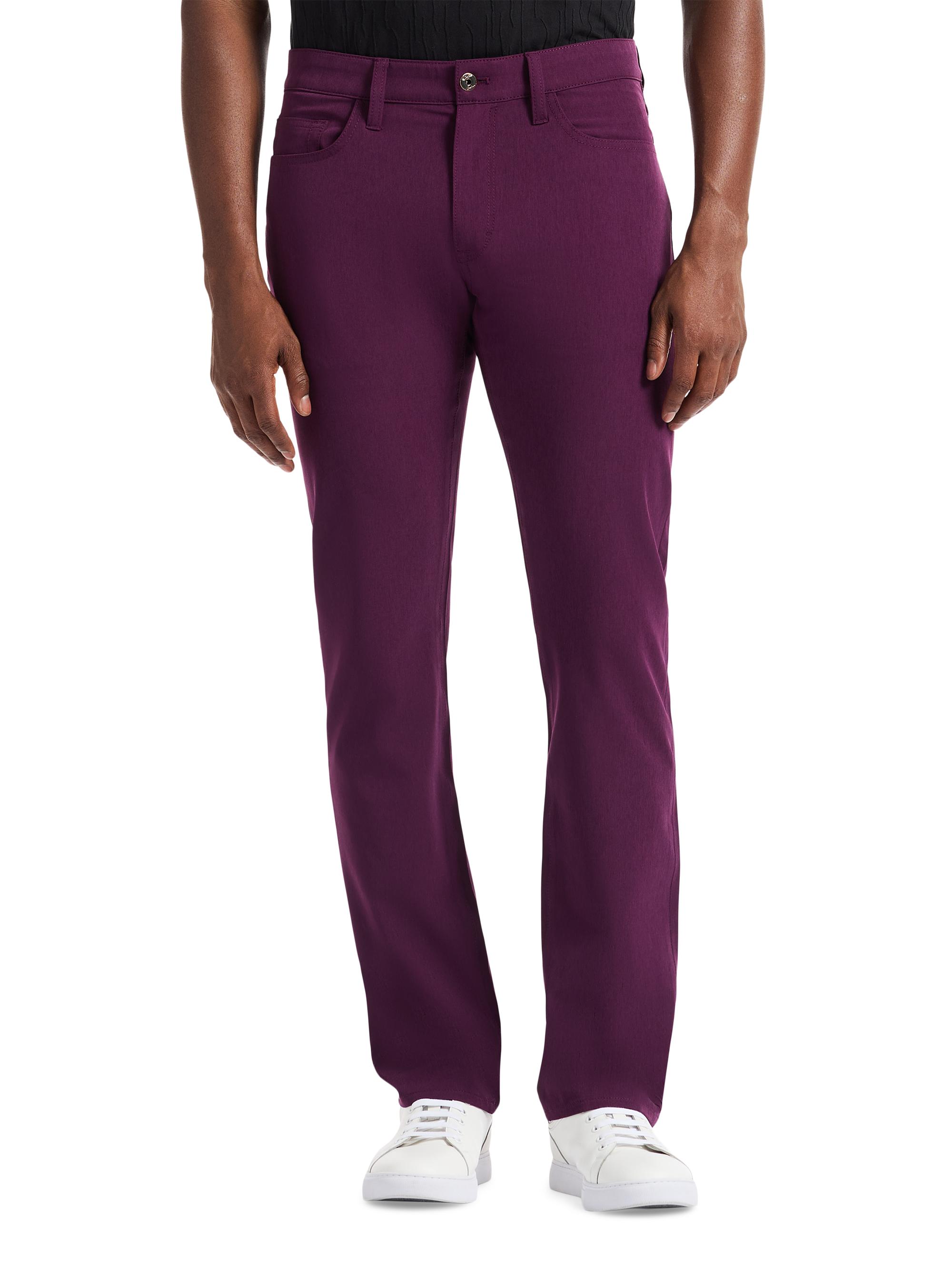 Robert Graham Men's Grady Straight-Leg Performance Pants - Berry