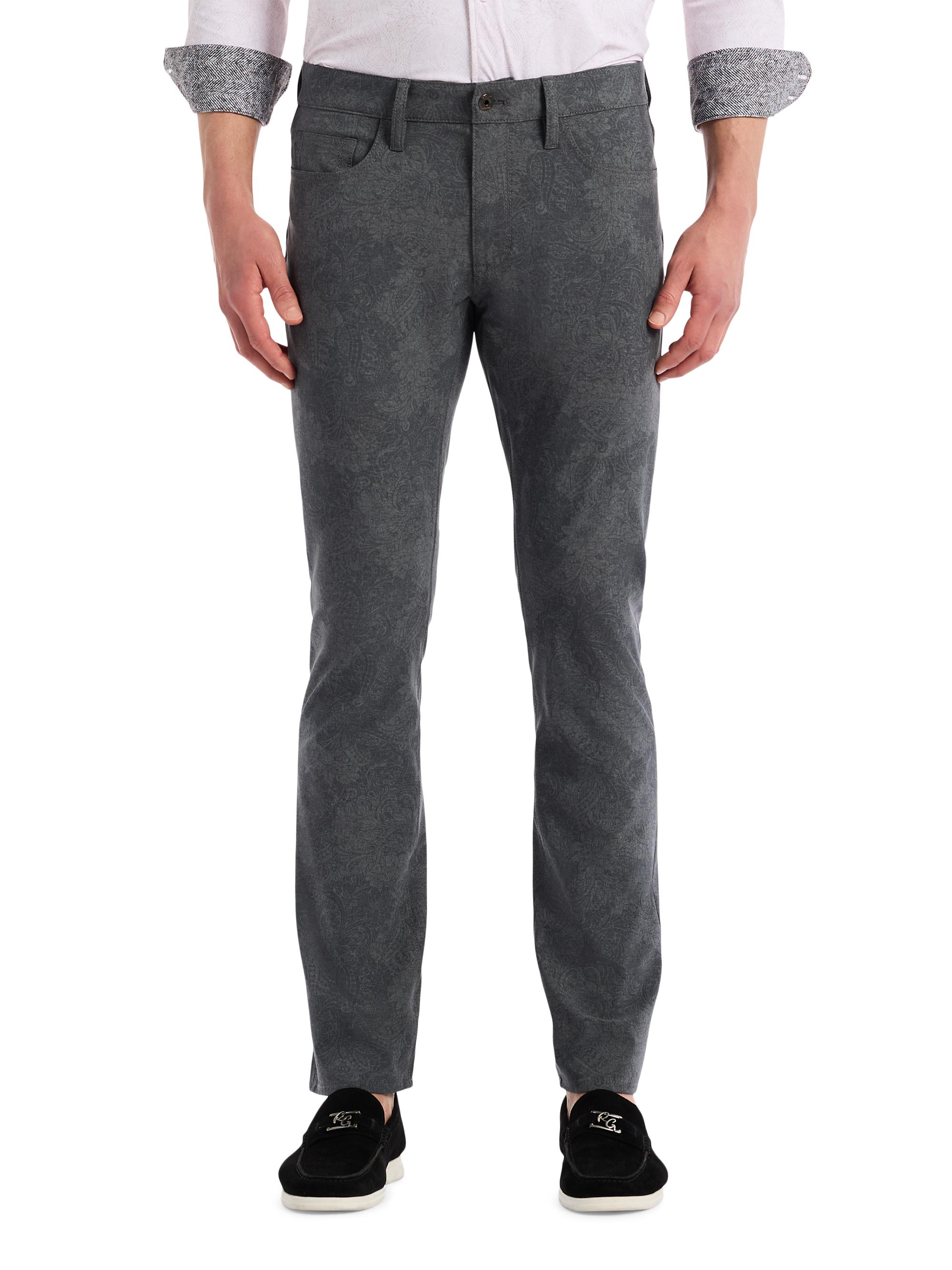 Robert Graham Men's Alton Paisley Straight-Leg Pants - Grey