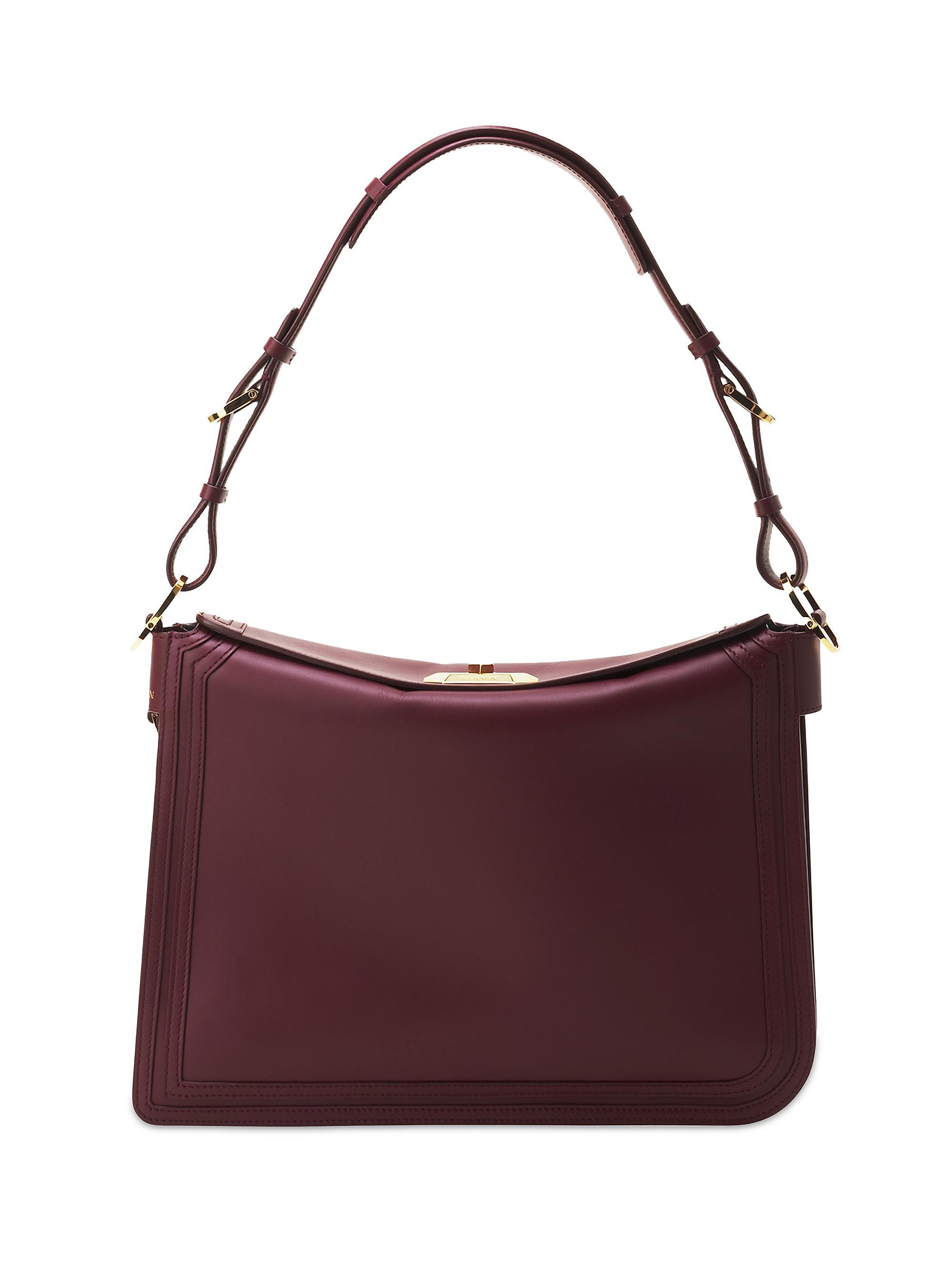Lanvin Women's Compagnon Asymmetrical Crossbody Bag in Leather - Bacchus | Thumbnail 9