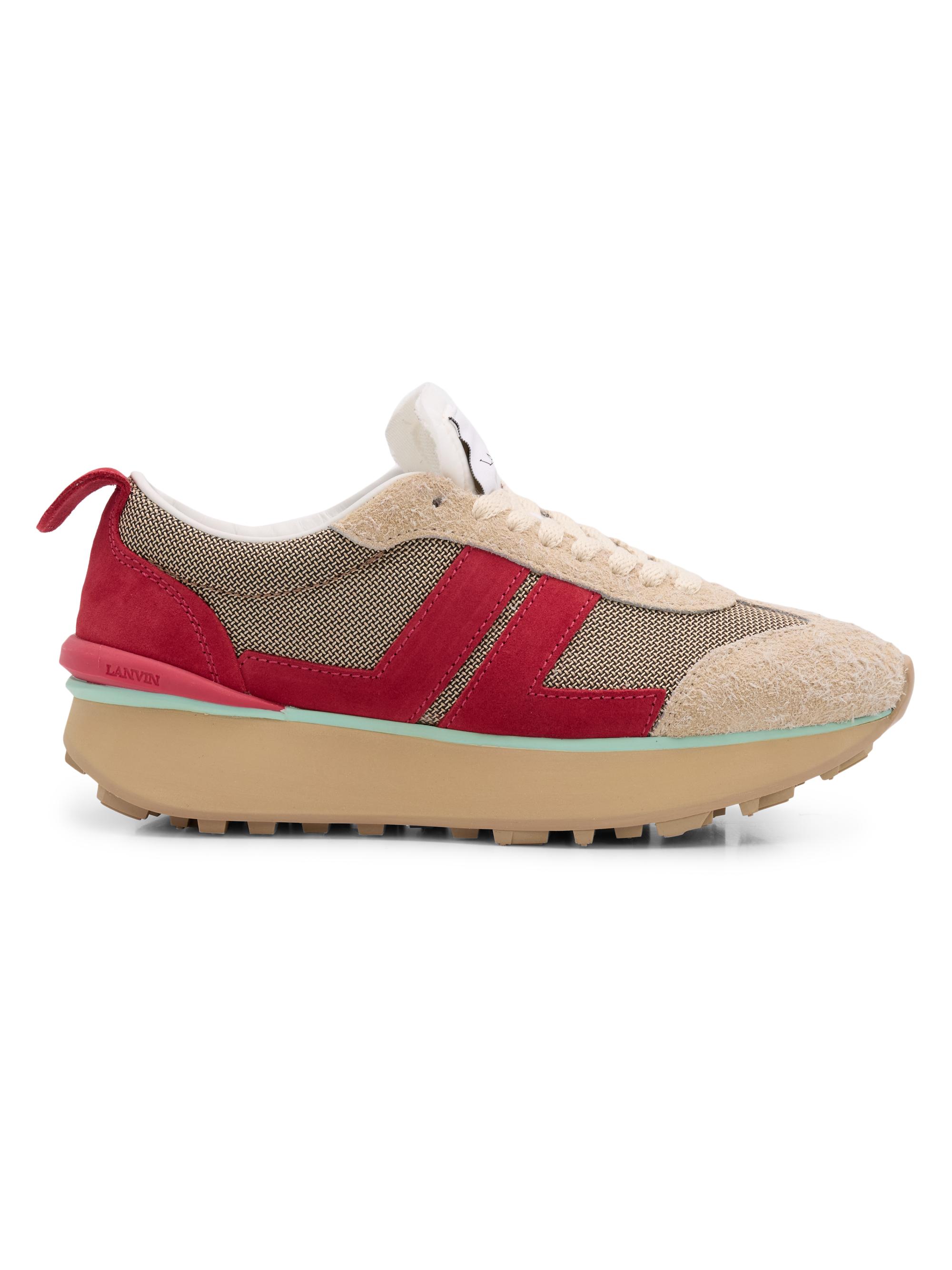 Lanvin Women's Bumper 2.0 Suede Low-Top Sneakers - Cream Red