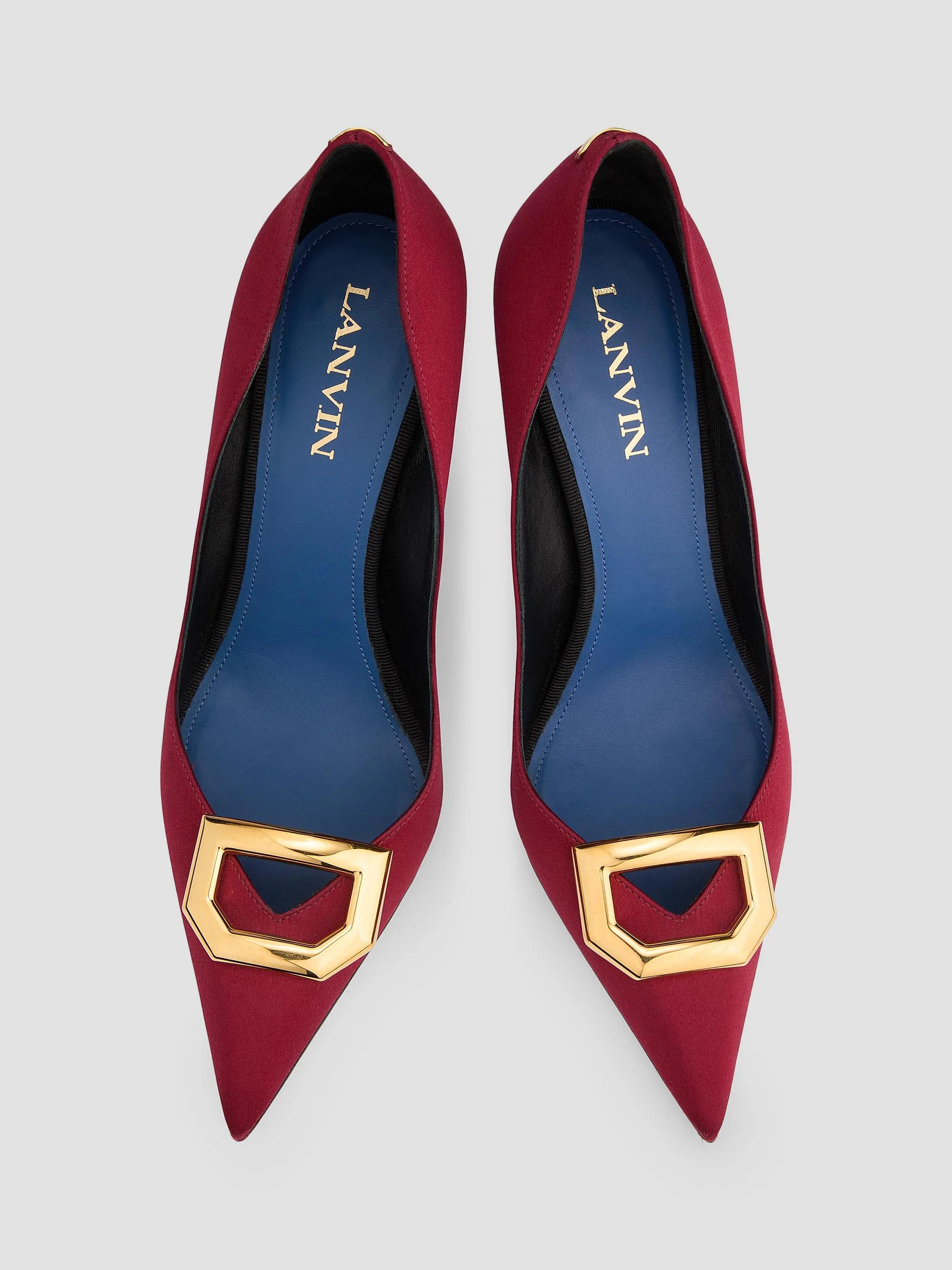 Lanvin 100MM Midnight Step Buckle Pumps | Saks Fifth Avenue
