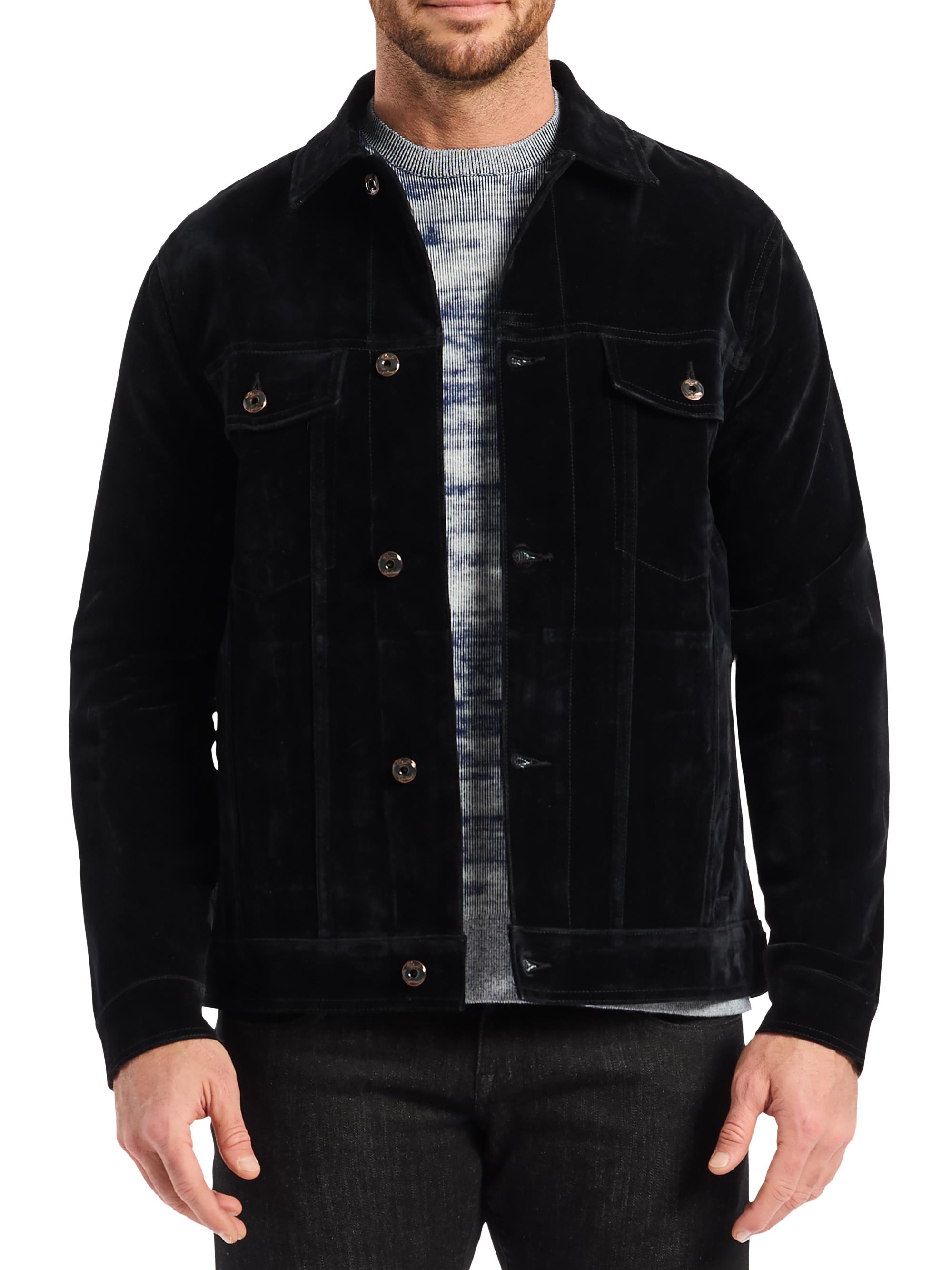 Robert Graham Men's Celestial Velvet Trucker Jacket - Black