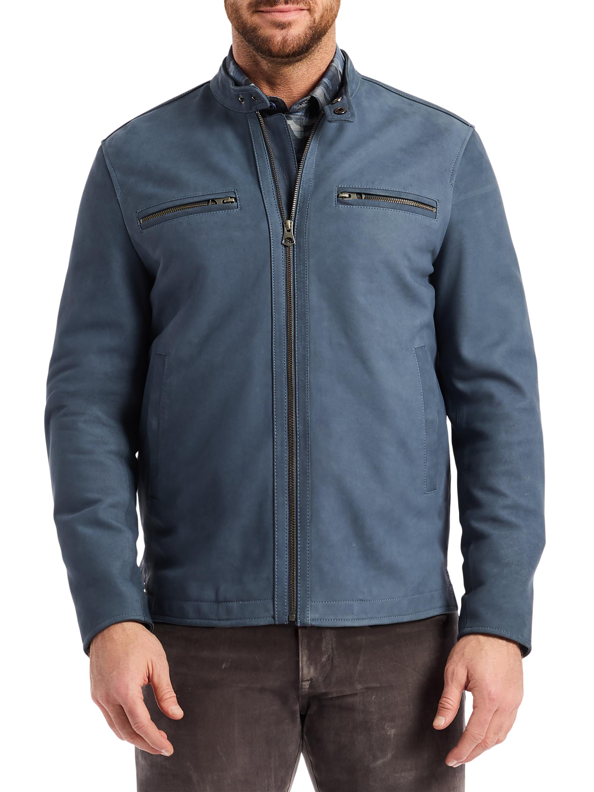 Robert Graham Men's Artino Nubuck Race Jacket - Slate Blue