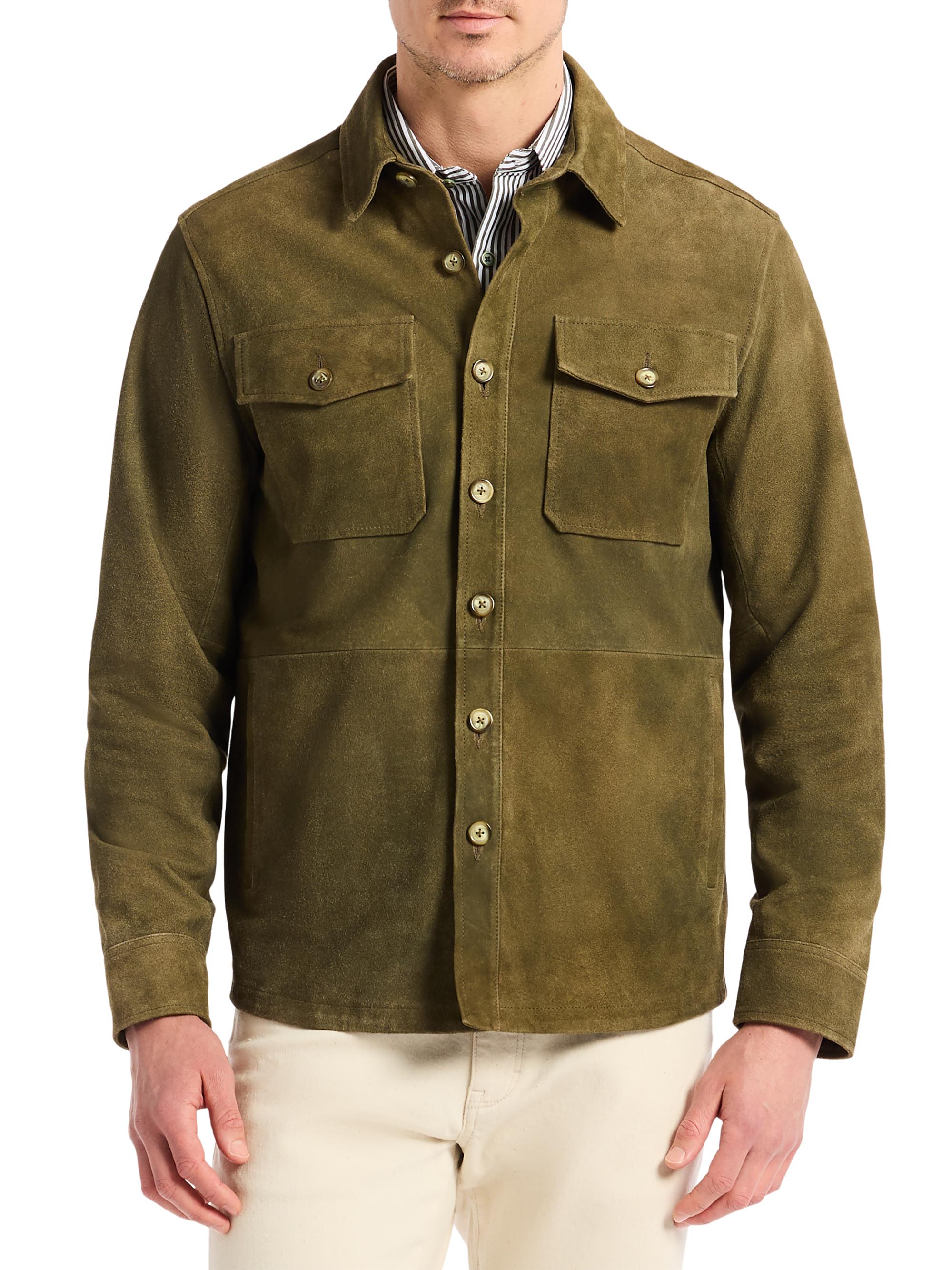 Robert Graham Men's Manzo Suede Field Jacket - Olive