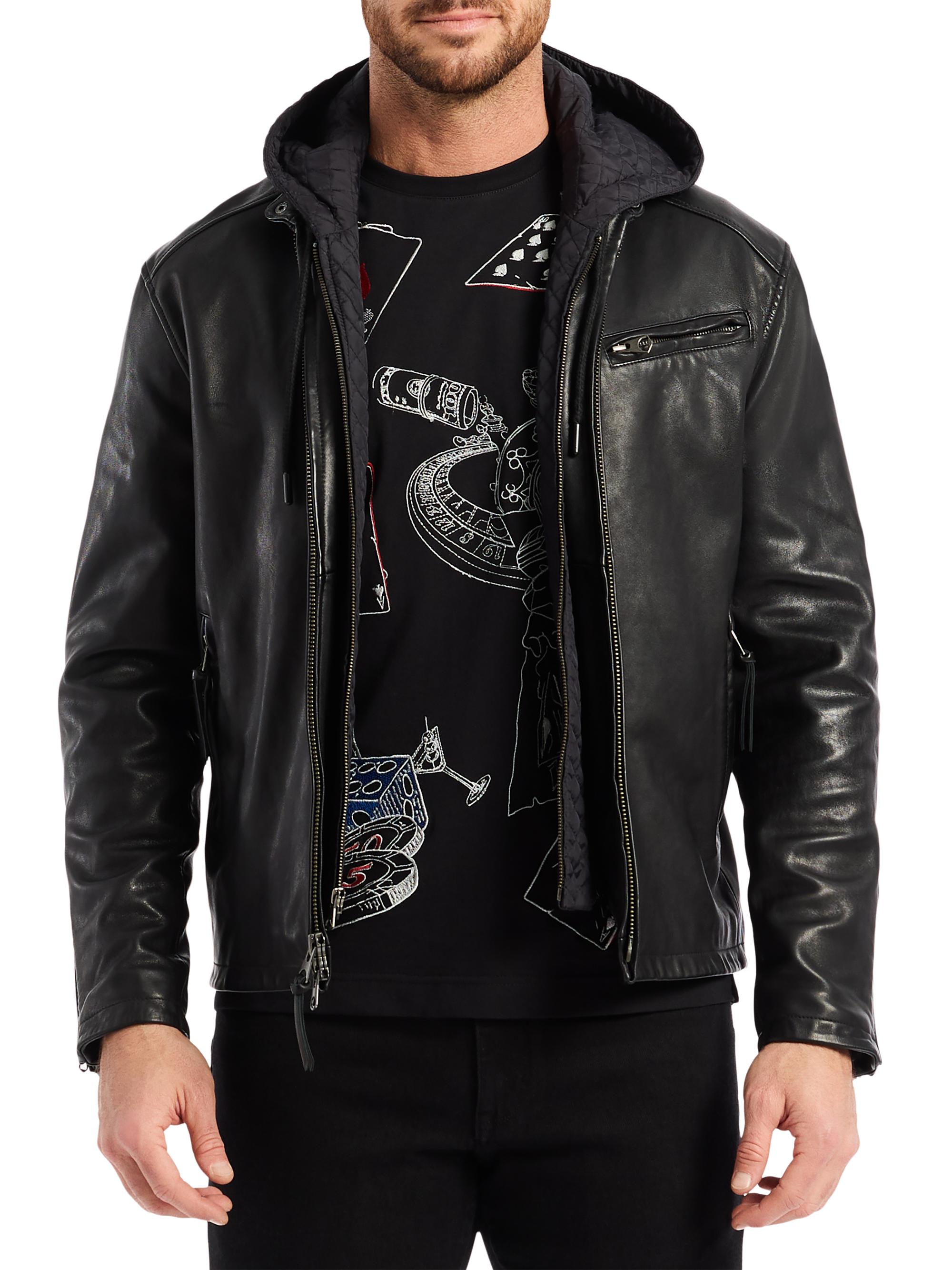 Robert Graham Men's Cedro Leather Moto Jacket - Black
