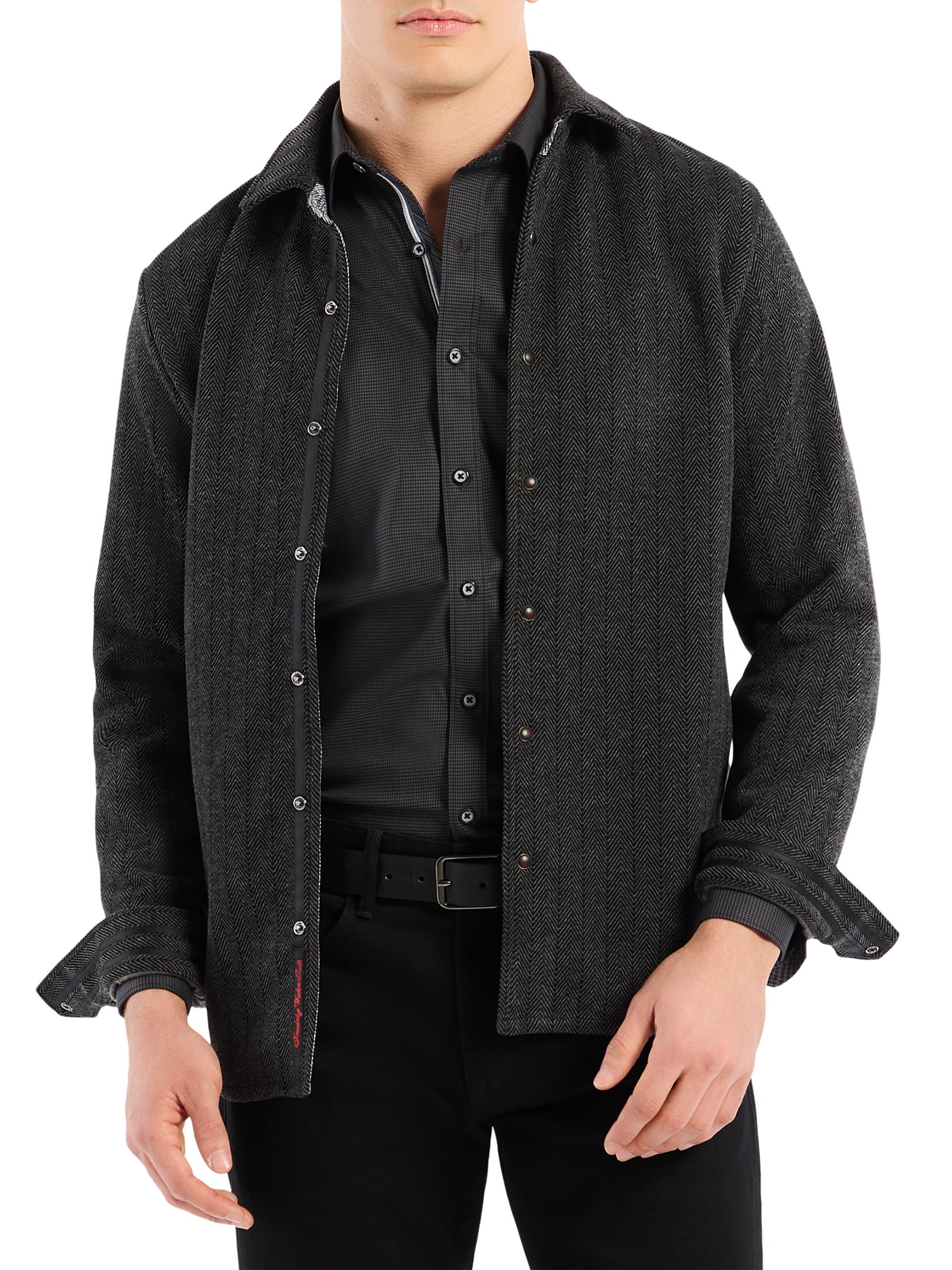 Robert Graham Men's Wylie Plaid Shirt Jacket - Black