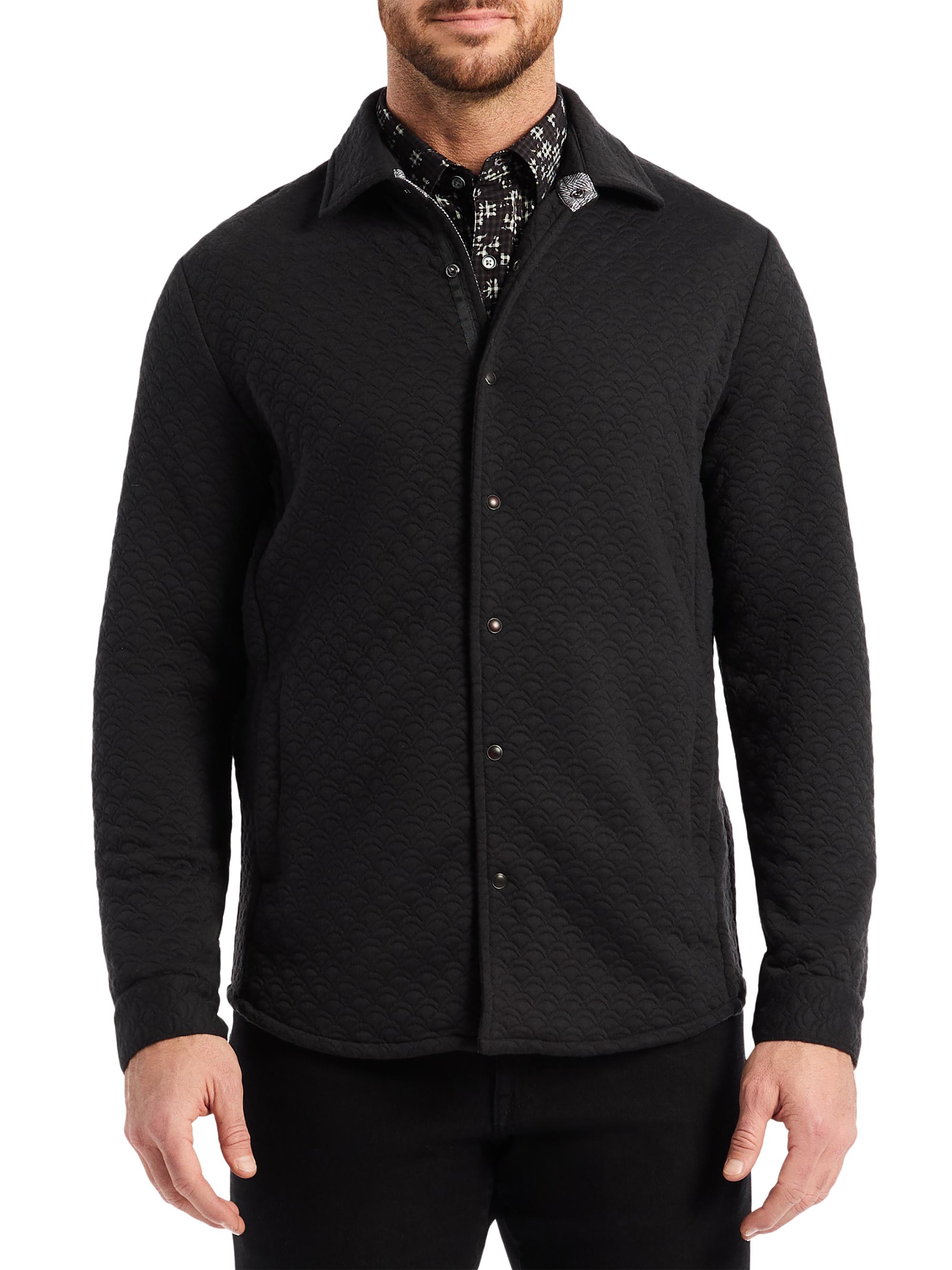 Robert Graham Men's Downey Jacquard Shirt Jacket - Black