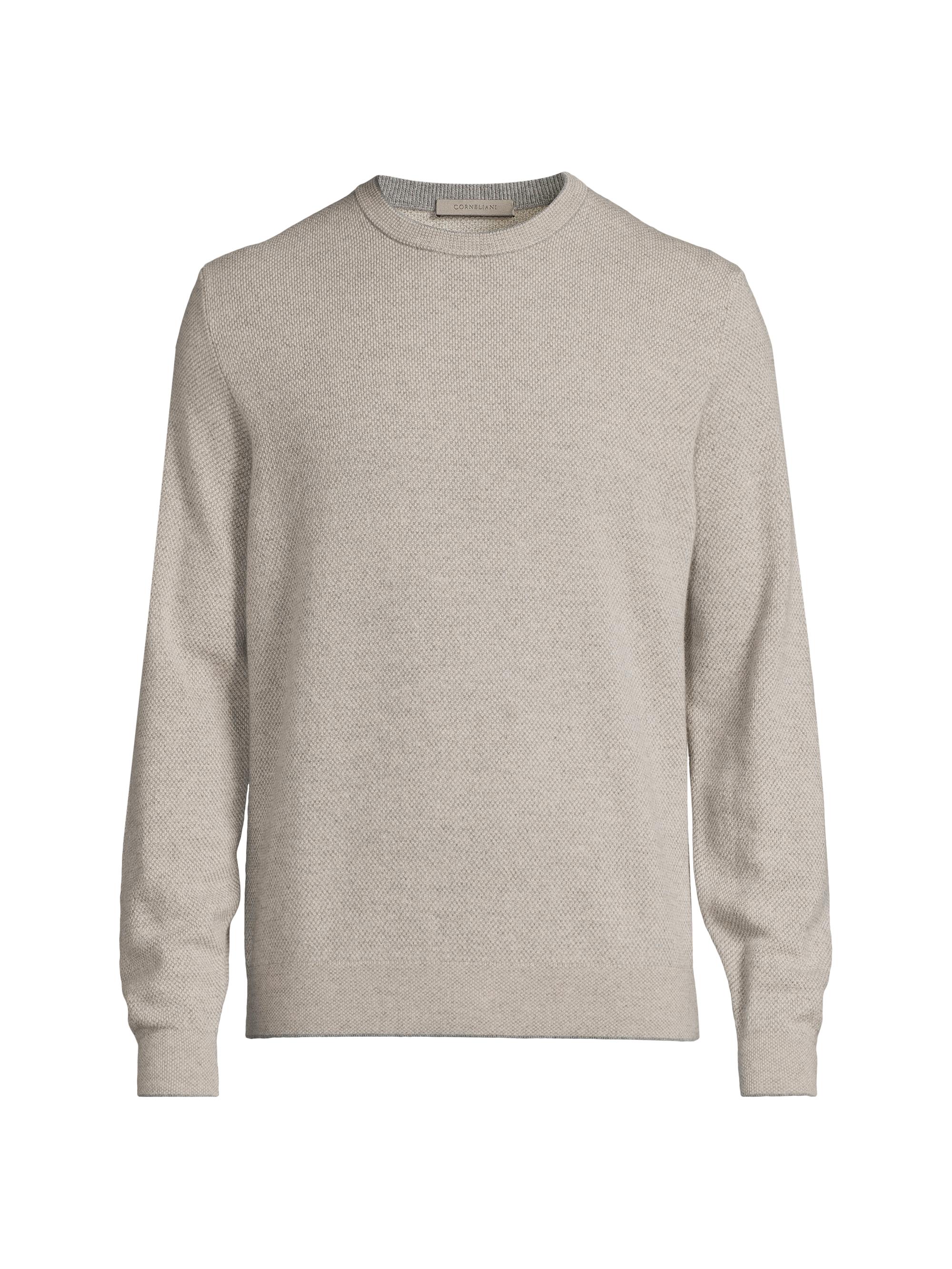 Corneliani Men's Two-Tone Wool-Cashmere Sweater - Natural