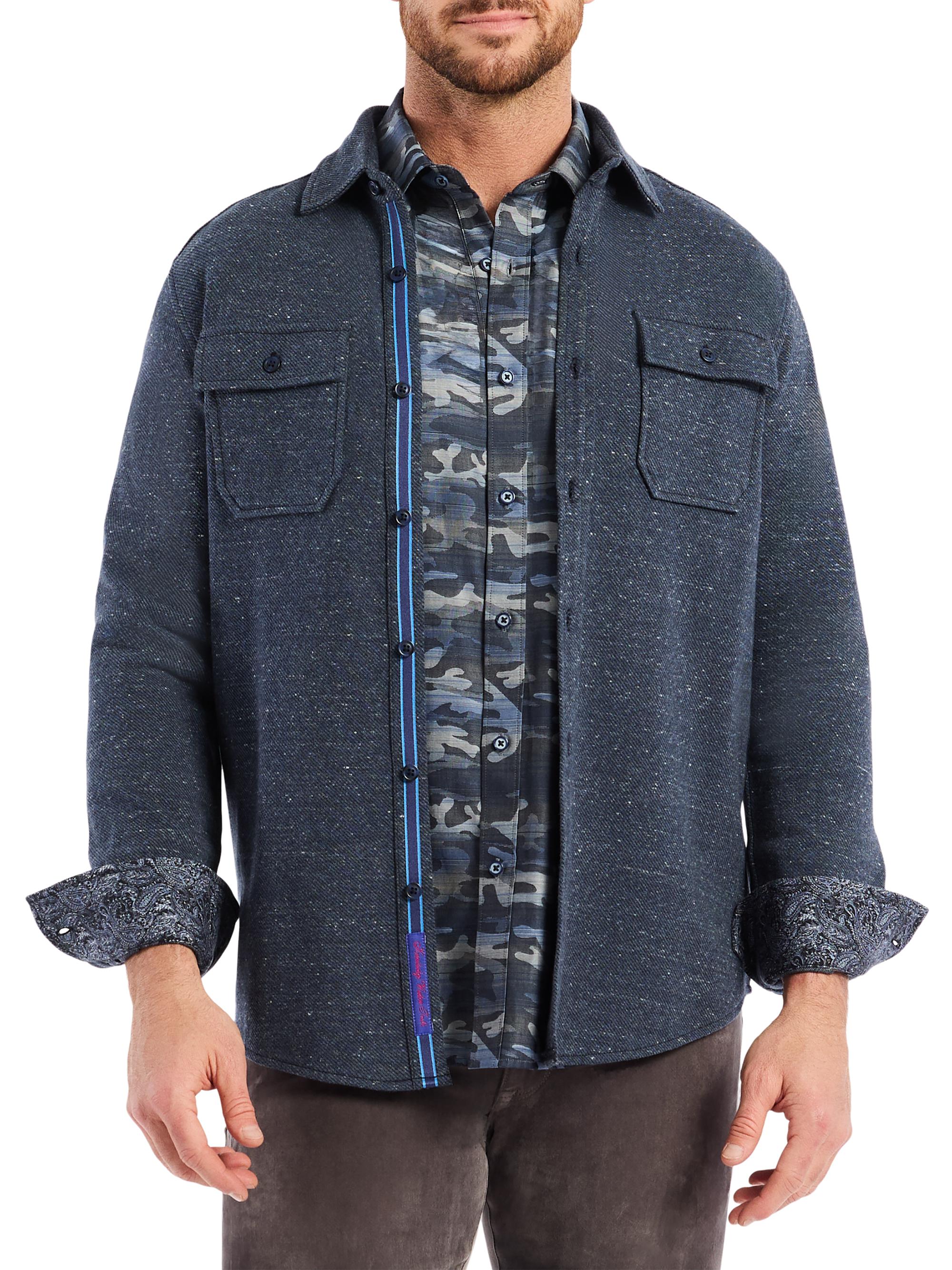 Robert Graham Men's Vigano Knit Shirt Jacket - Blue