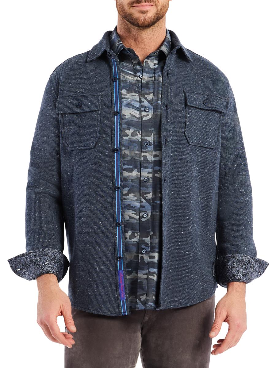 Robert Graham Men's Vigano Knit Shirt Jacket In Orange