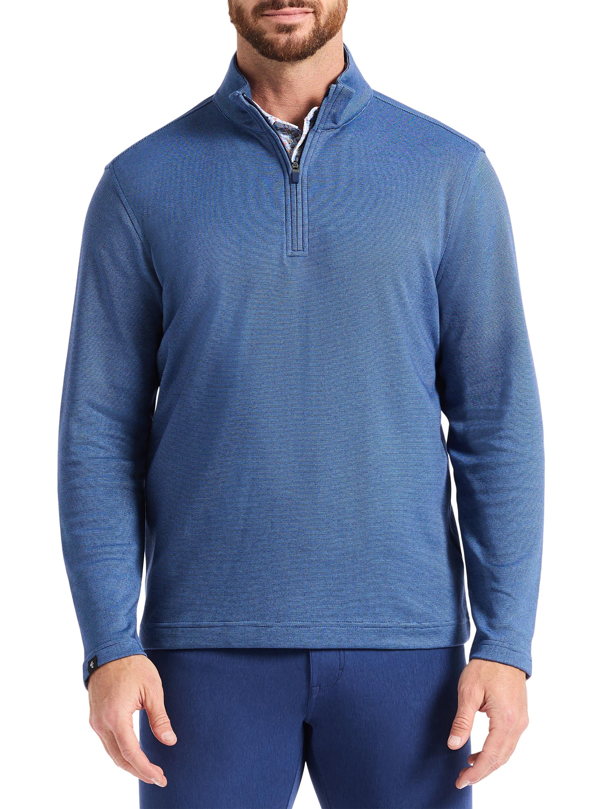 Robert Graham Men's Textured Knit Quarter-Zip Sweater - Medieval Blue
