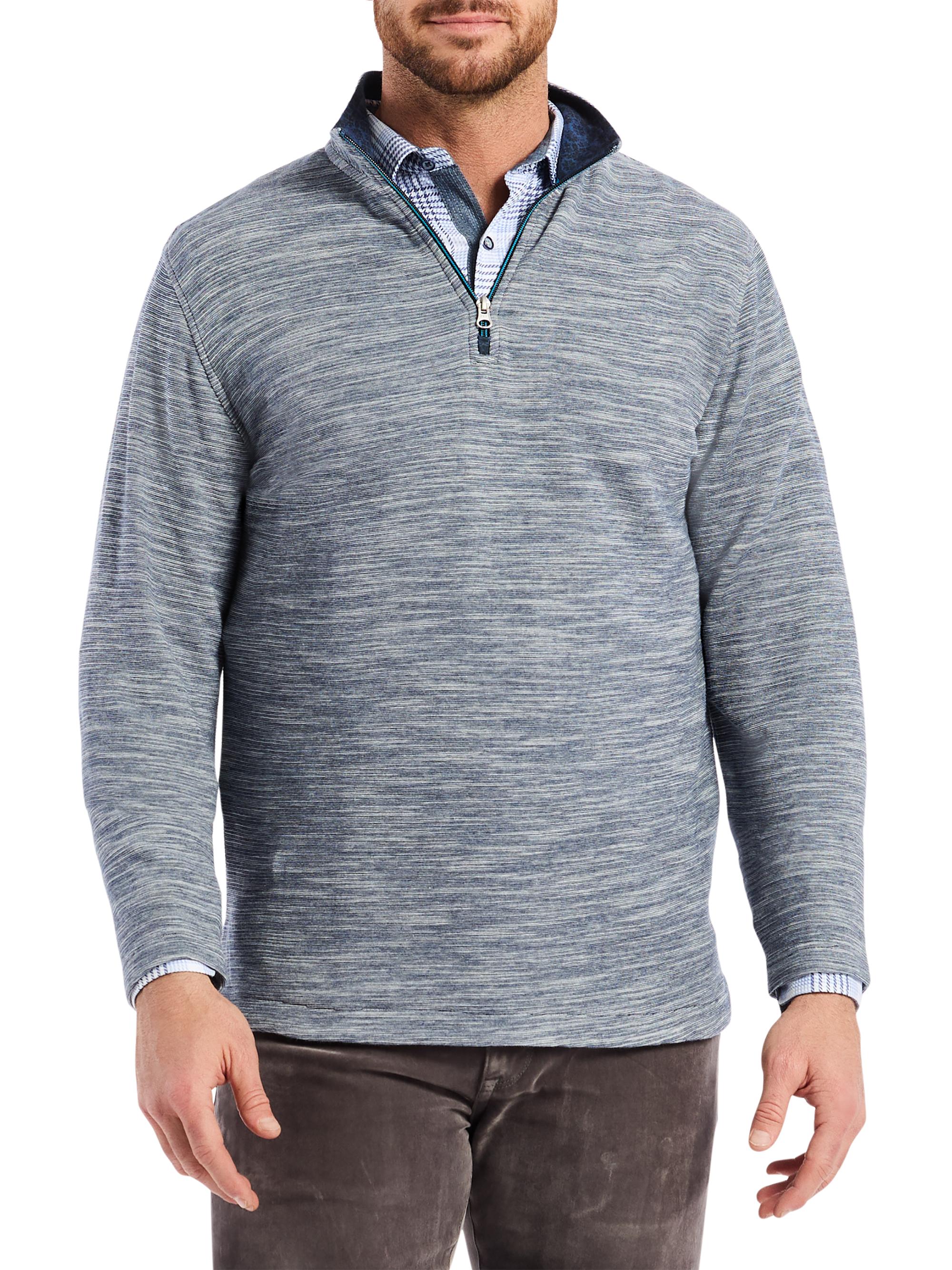 Robert Graham Men's Ledson Cotton Quarter-Zip Top - Navy