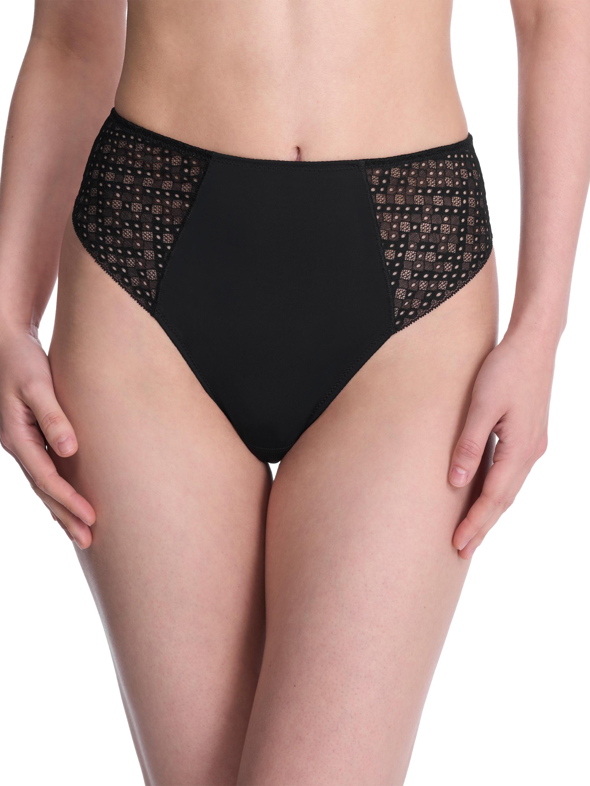 Natori Women's Harmony High Rise Lace Thong - Black