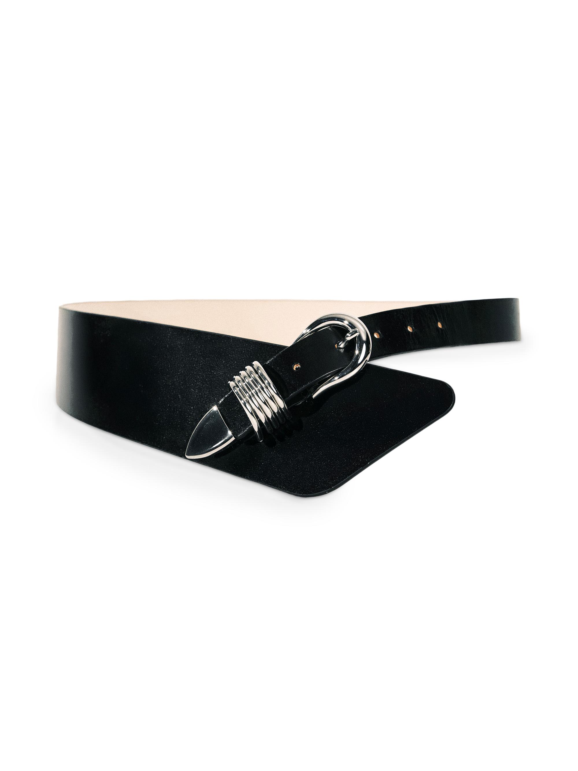 Déhanche Women's Alcott Leather Belt - Black And Silver