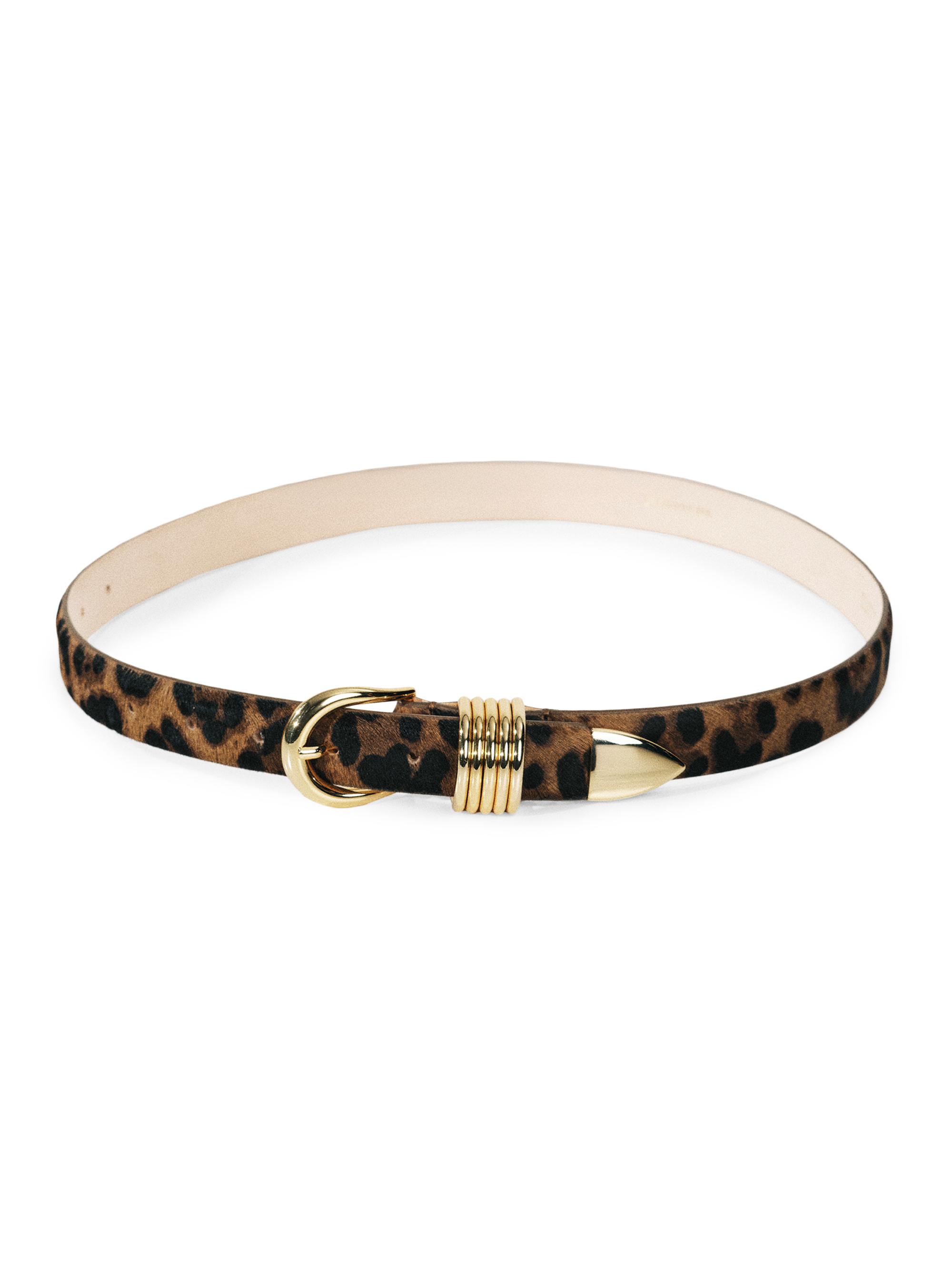 Hollyhock Animal-Printed Pony Hair Belt