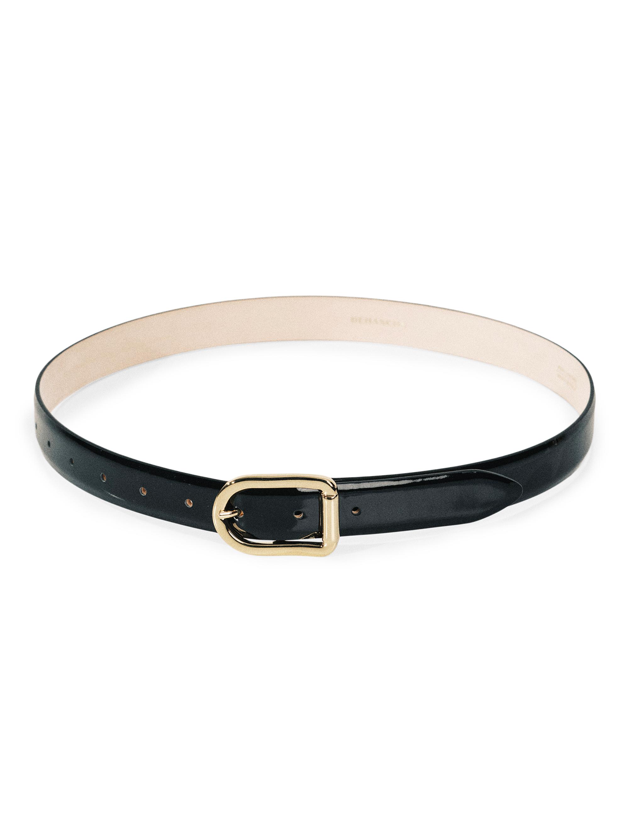 Déhanche Women's Mija Lacquer Leather Belt - Black Lacquer And Gold