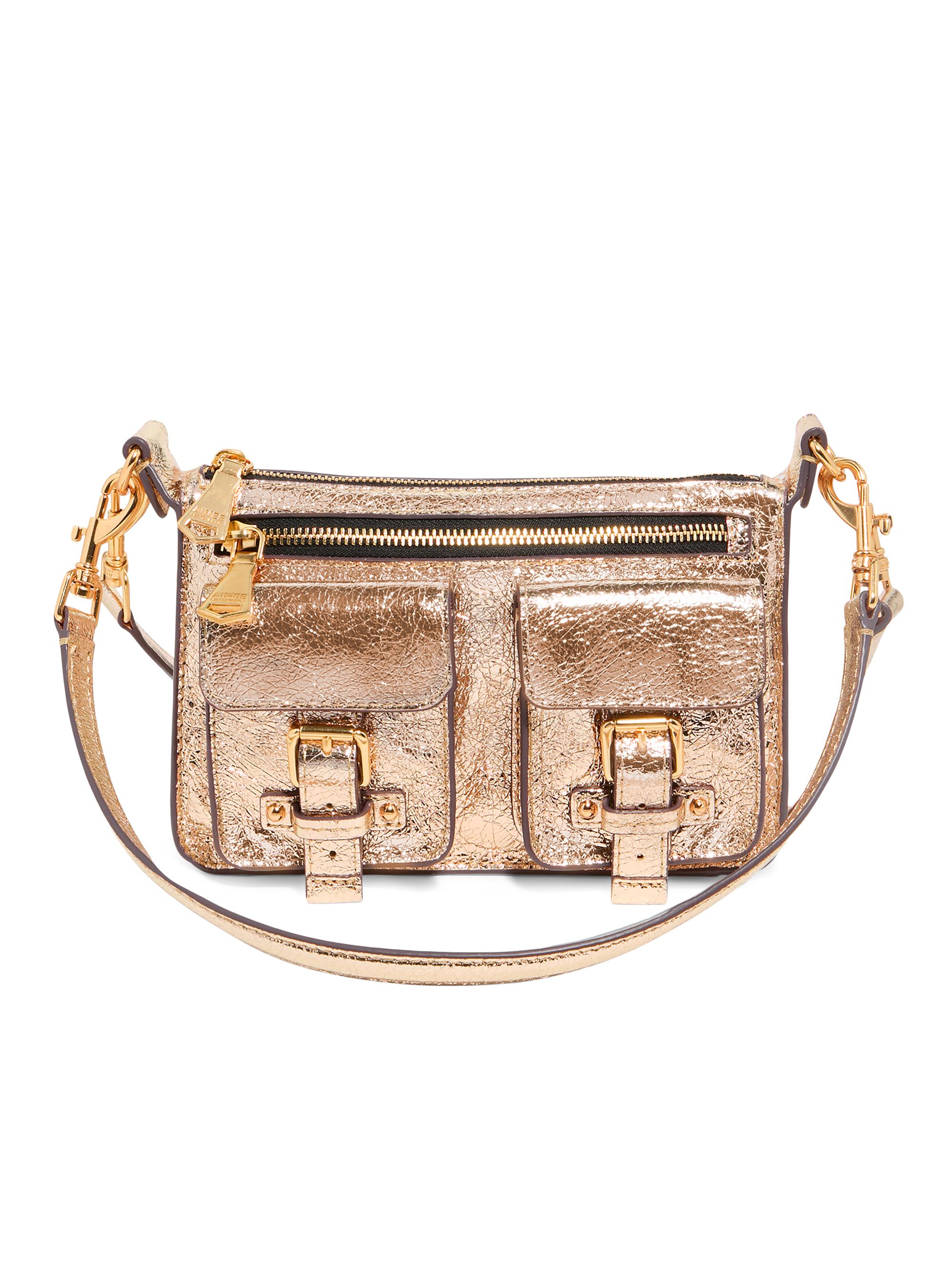 Aimee Kestenberg Women's Saddle-Up Leather Mini Convertible Crossbody Bag - Crinkled Gold