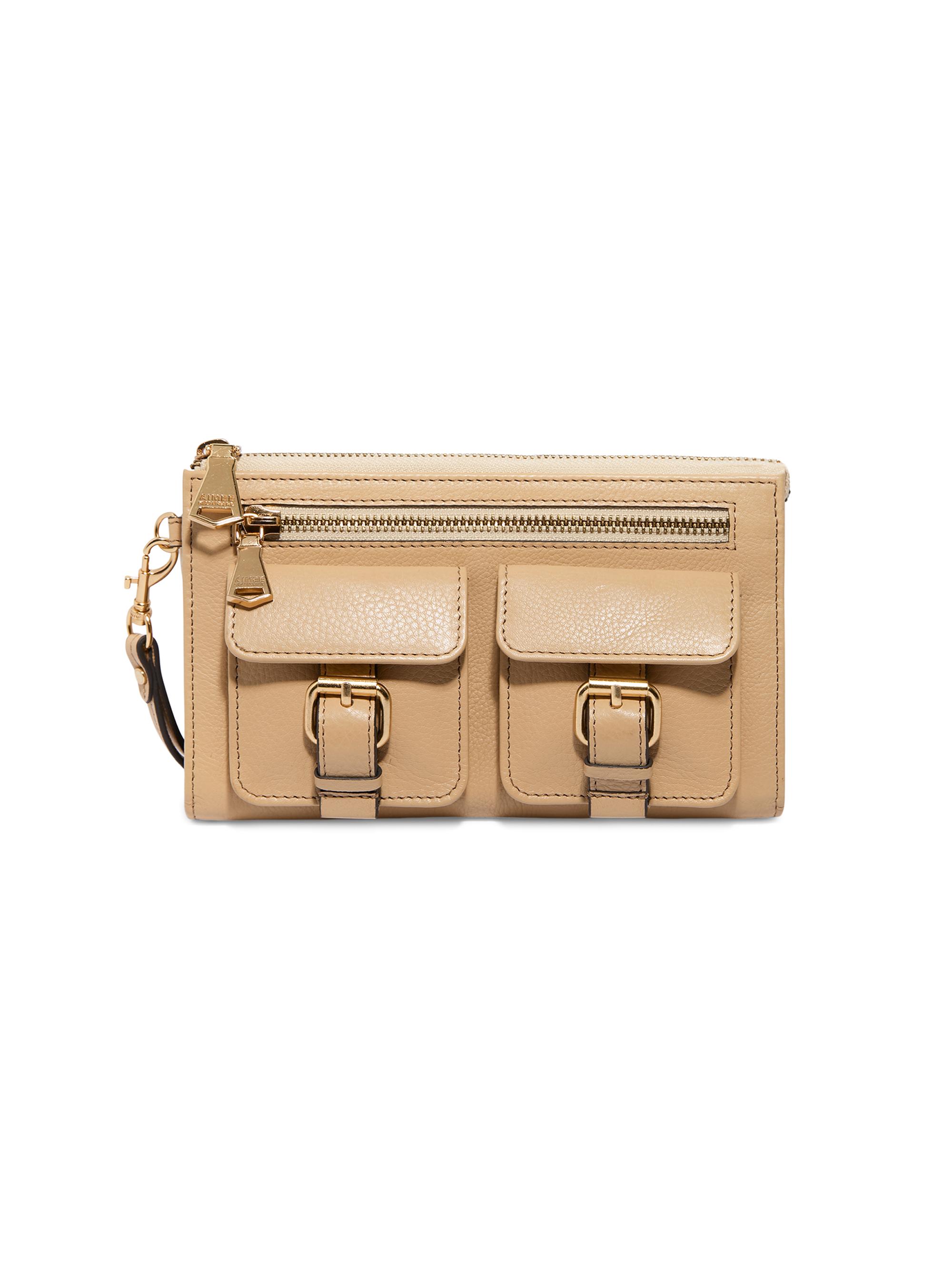 Aimee Kestenberg Women's Saddle-Up Leather Wristlet Clutch - Camel