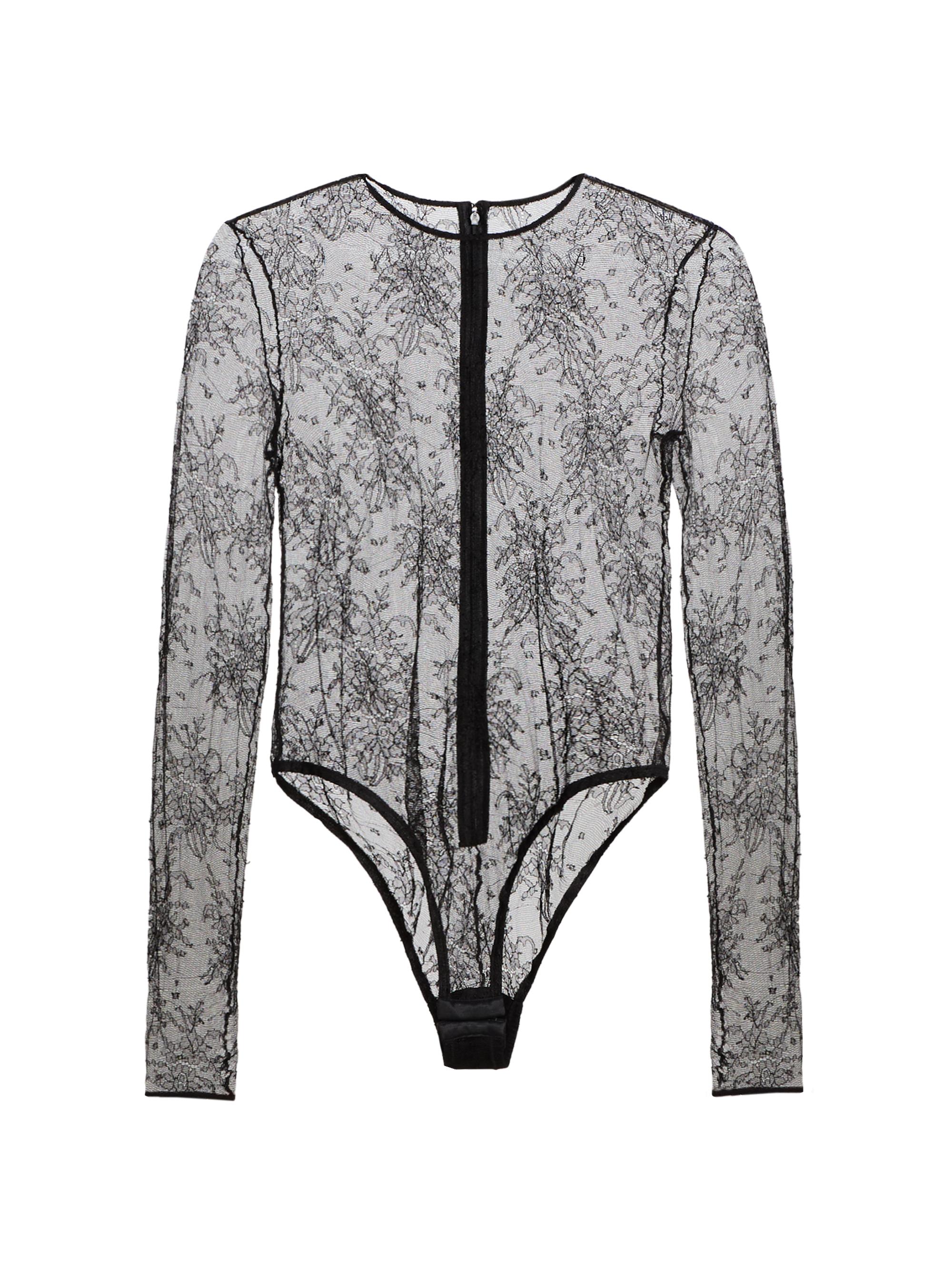 Dolce & Gabbana Women's Sheer Lace Bodysuit - Nero