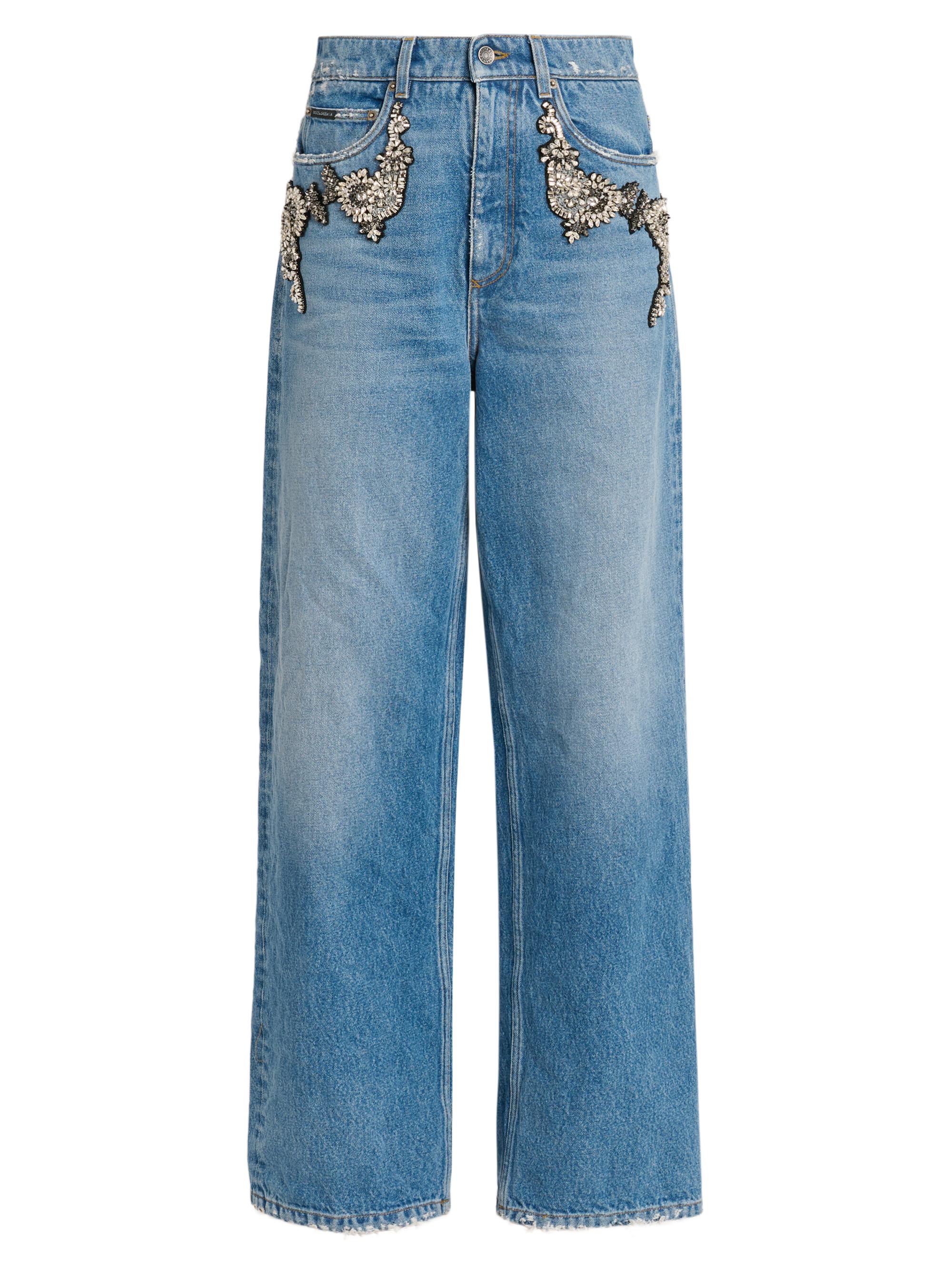 Valentino Garavani Embroidered Denim Pants | Saks Fifth Avenue