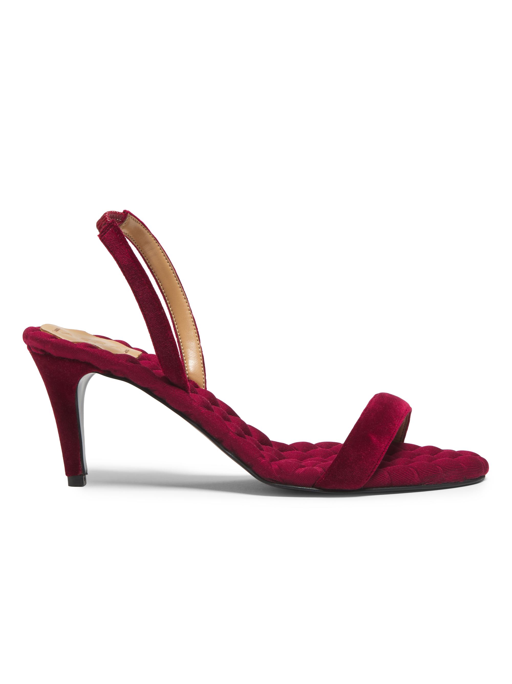 AERA Women's Claudia 70MM Quilted Vegan Slingback Sandals - Deep Crimson