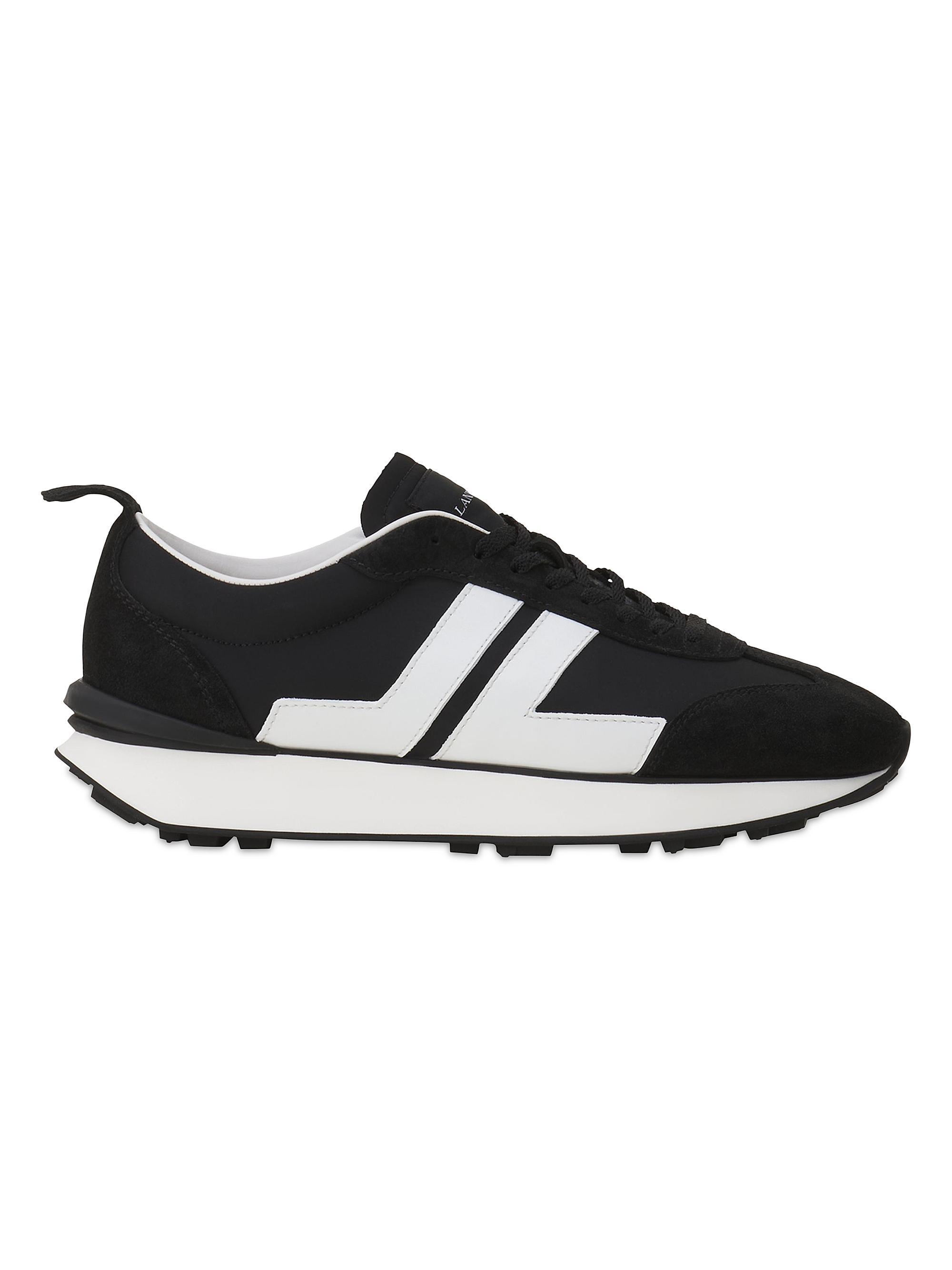 Lanvin Men's Bumpr Nylon Sneakers - Black White | Thumbnail 8