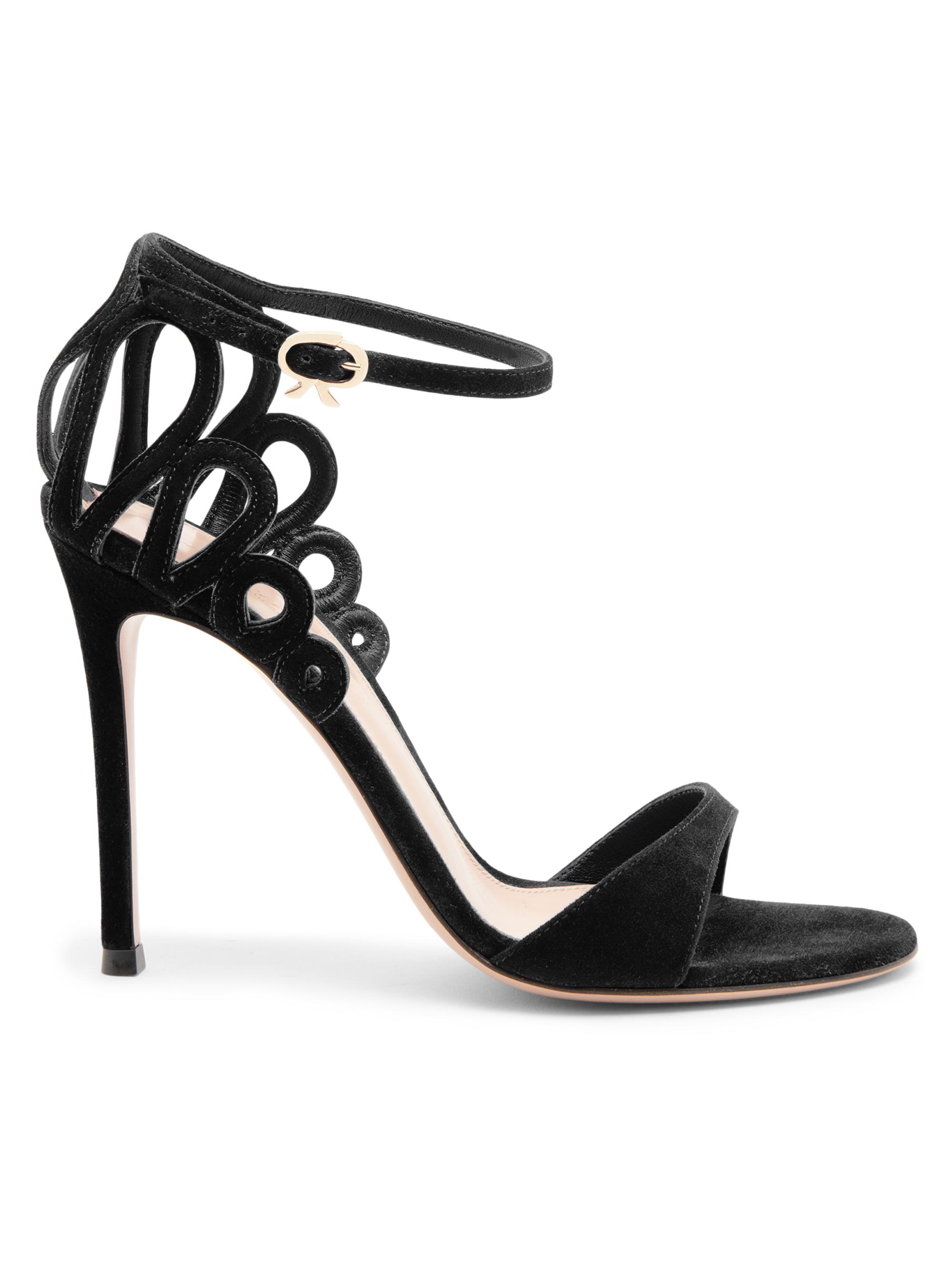 Gianvito Rossi 105MM Organza Suede Sandals | Saks Fifth Avenue