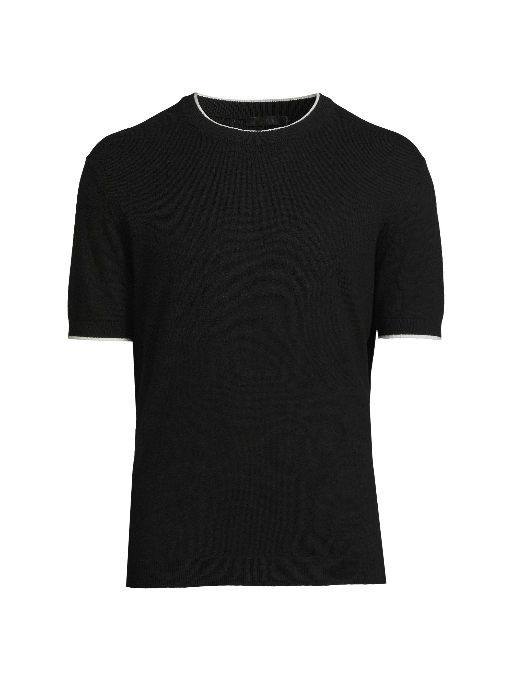 ATM Anthony Thomas Melillo Men's Cotton-Cashmere Short-Sleeve Slim-Fit Sweater - Black