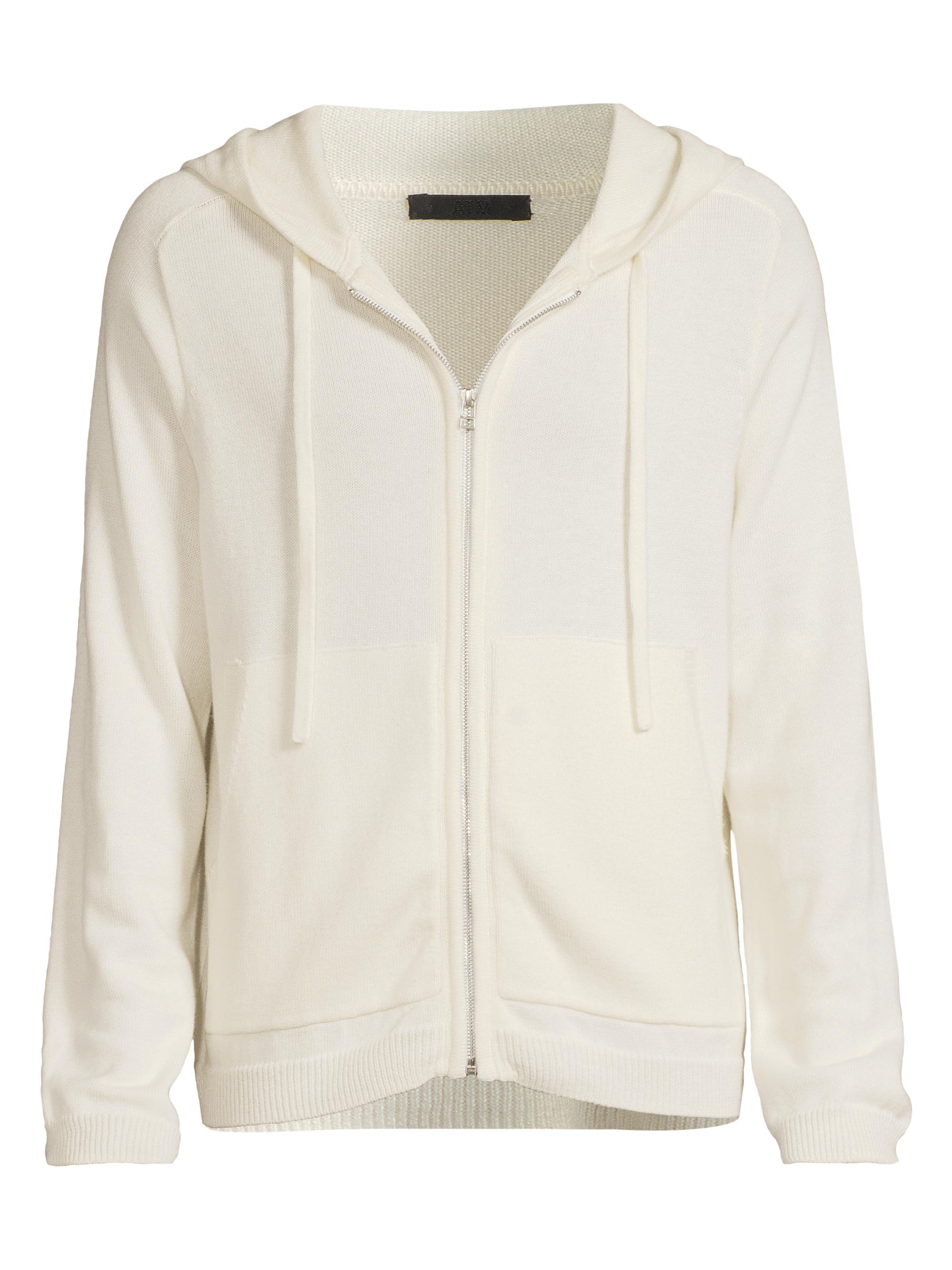 ATM Anthony Thomas Melillo Men's Cotton-Cashmere Zip-Front Hoodie - White