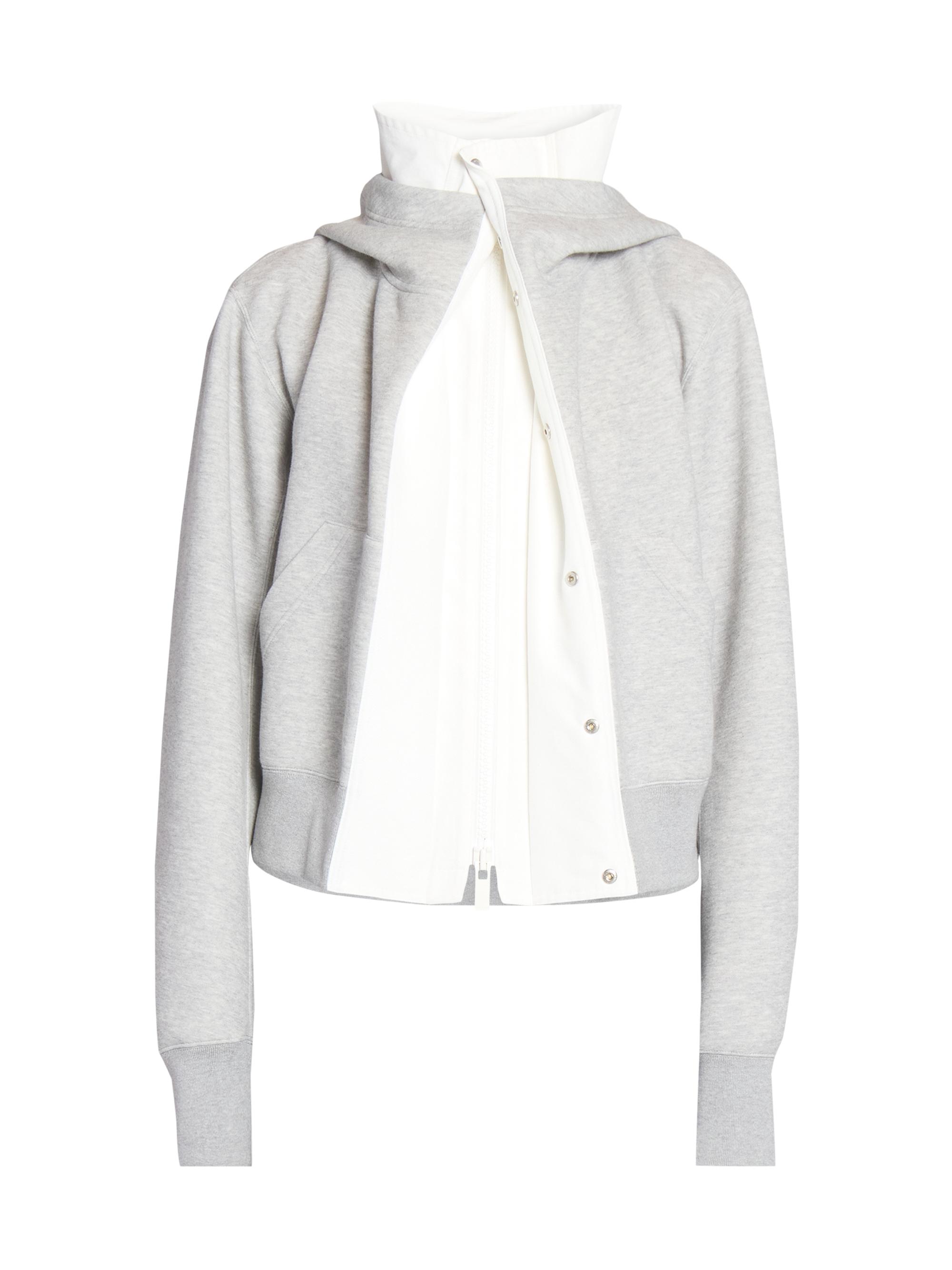 Sacai Sponge Sweat x Grosgrain Layered Zip-Up Hoodie | Saks Fifth