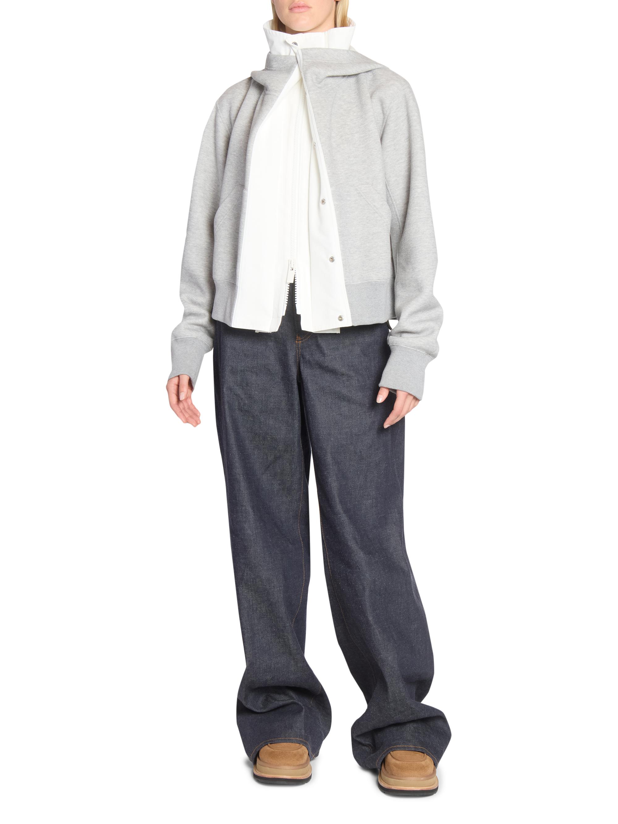 Sacai Sponge Sweat x Grosgrain Layered Zip-Up Hoodie | Saks Fifth