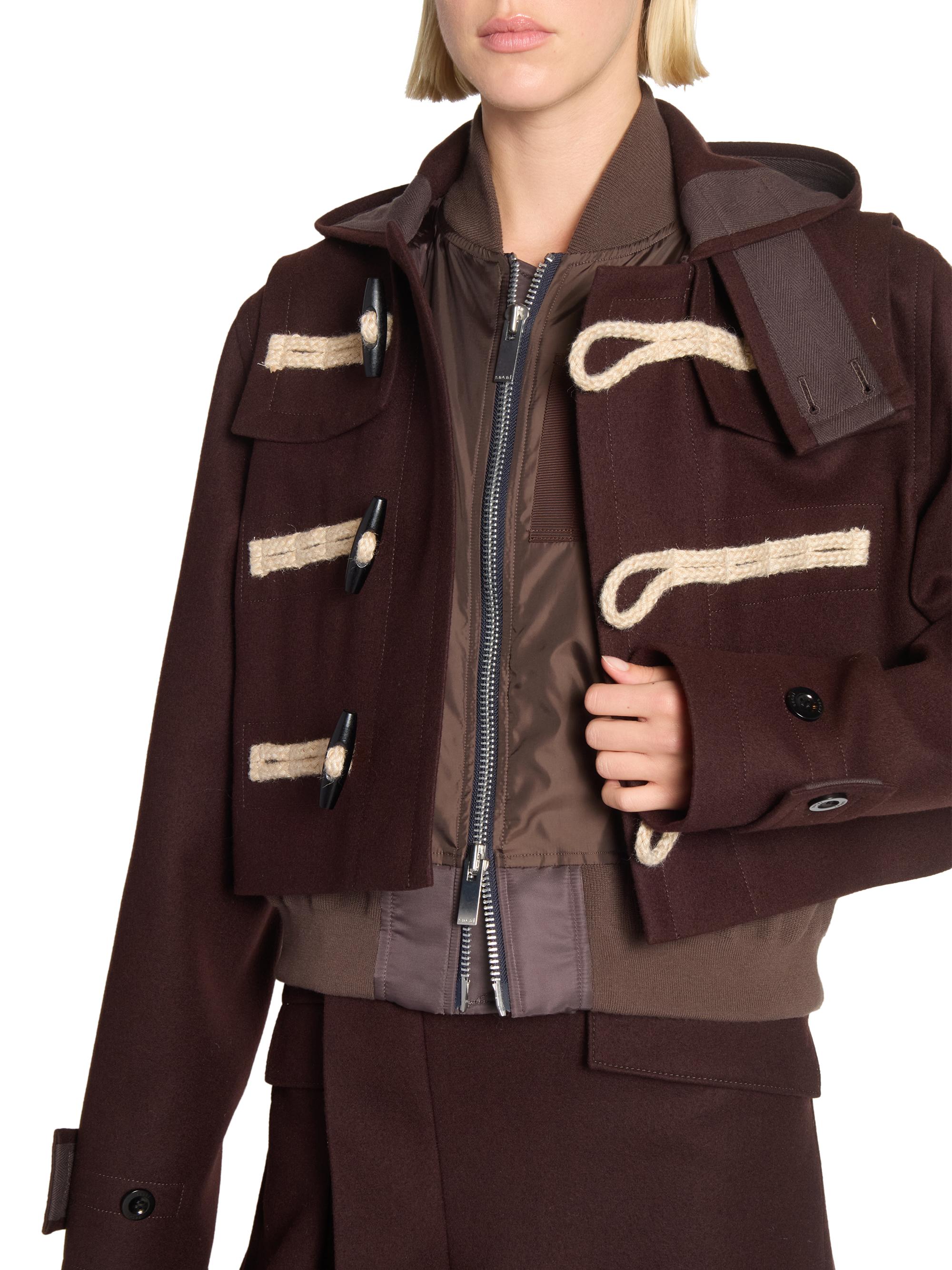 Sacai Wool-Blend Hooded Jacket | Saks Fifth Avenue