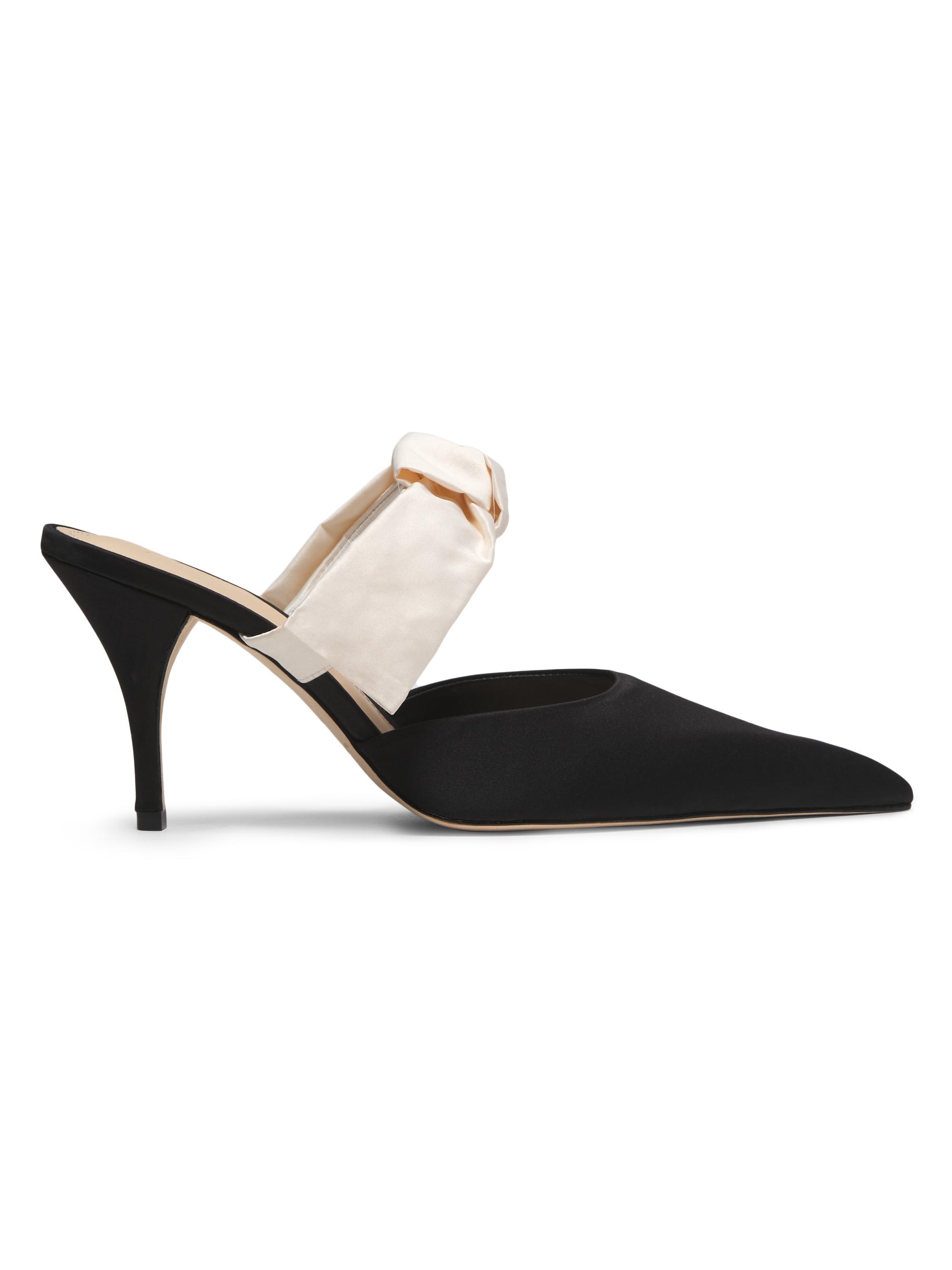 22élevé Women's Bow-Detailed 85MM Satin Mules - Black