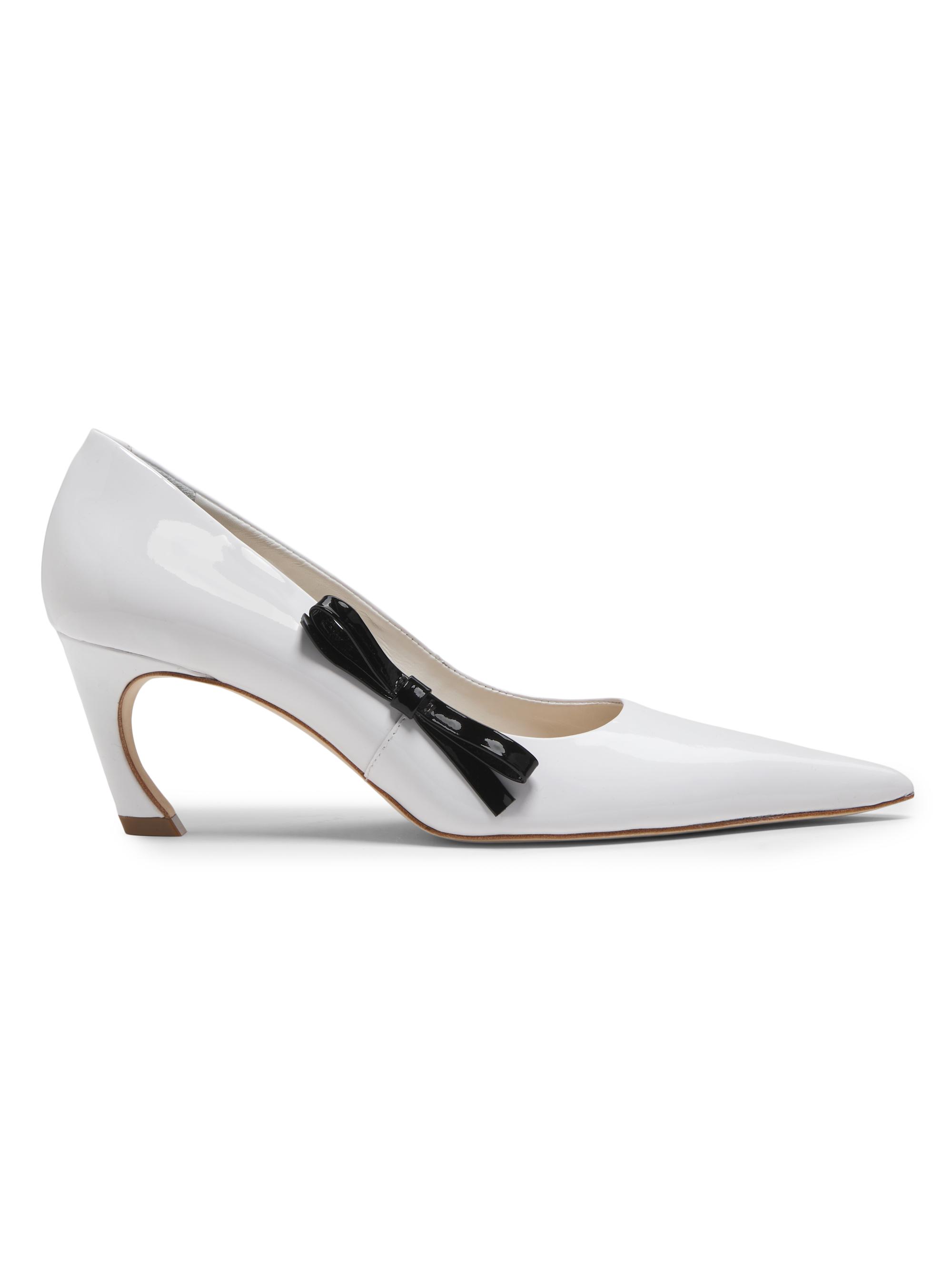 22élevé Women's 65MM Contrast Bow-Detail Patent Leather Pumps - White Black