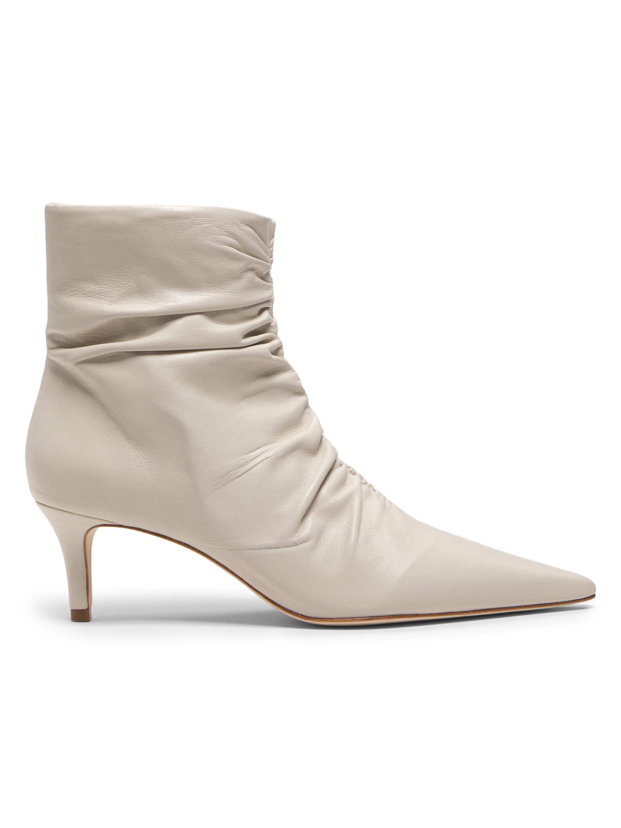 22élevé Women's 55MM Ruched Leather Booties - Pearl