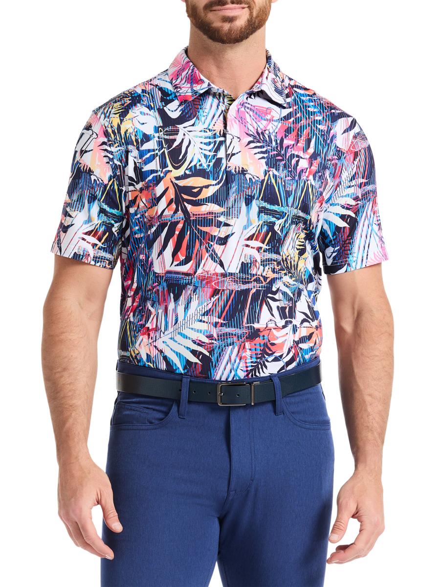 Robert Graham Palm Dreams Performance Golf Polo In Neutral